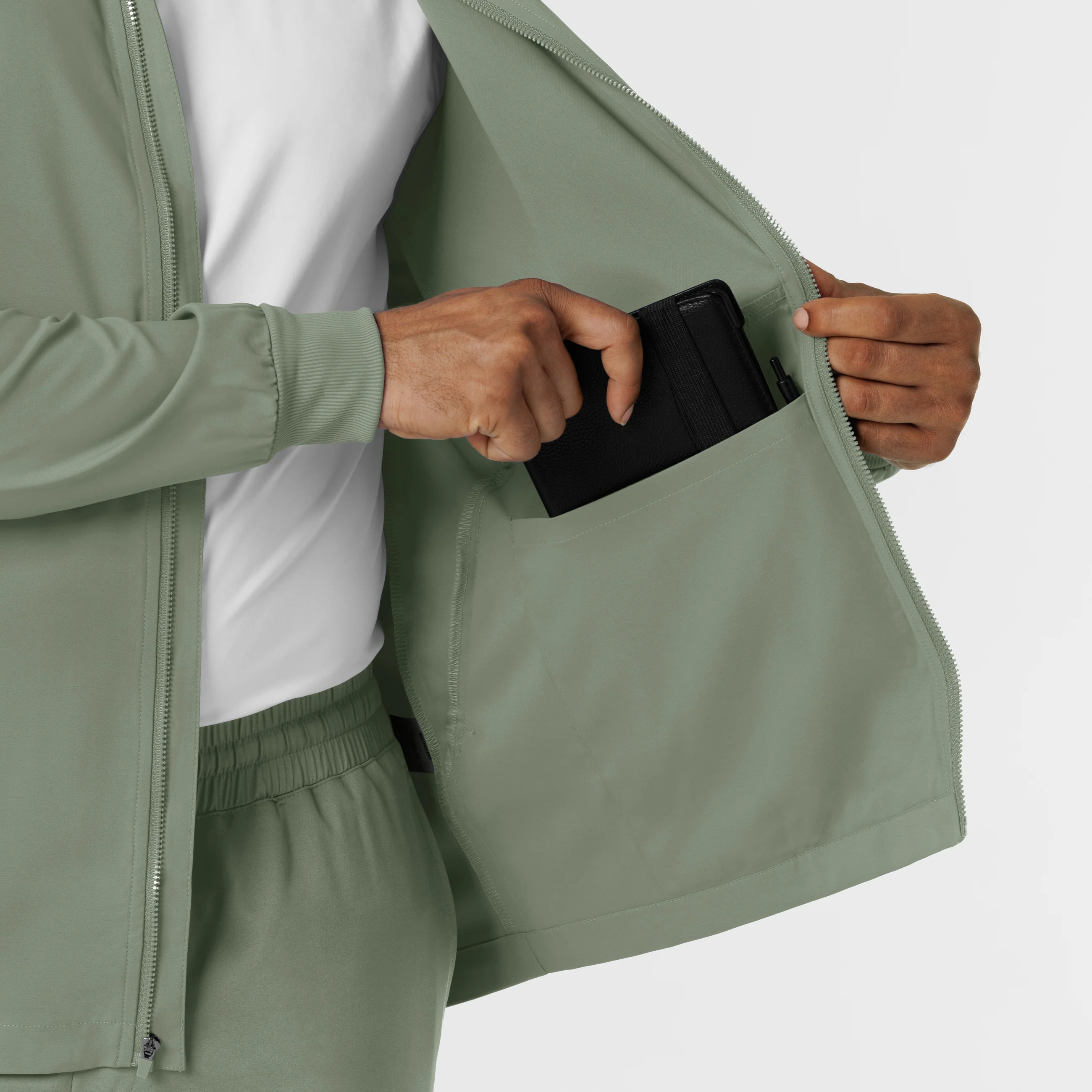 Boundless Men's Warm Up Scrub Jacket - Sage - Image 10