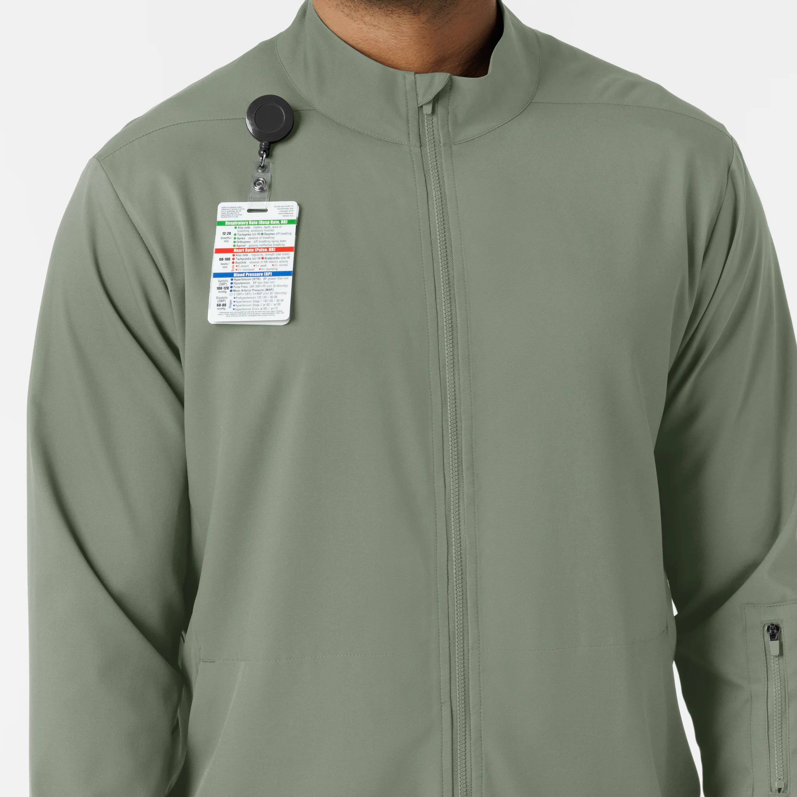 Boundless Men's Warm Up Scrub Jacket - Sage - Image 6