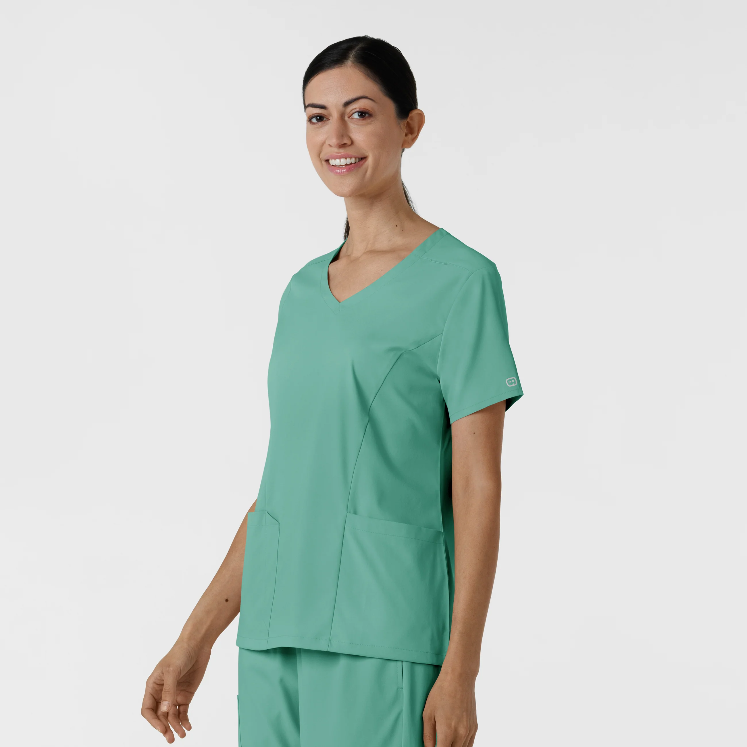 Boundless Women's 2-Pocket V-Neck Scrub Top - Turquoise - Image 4
