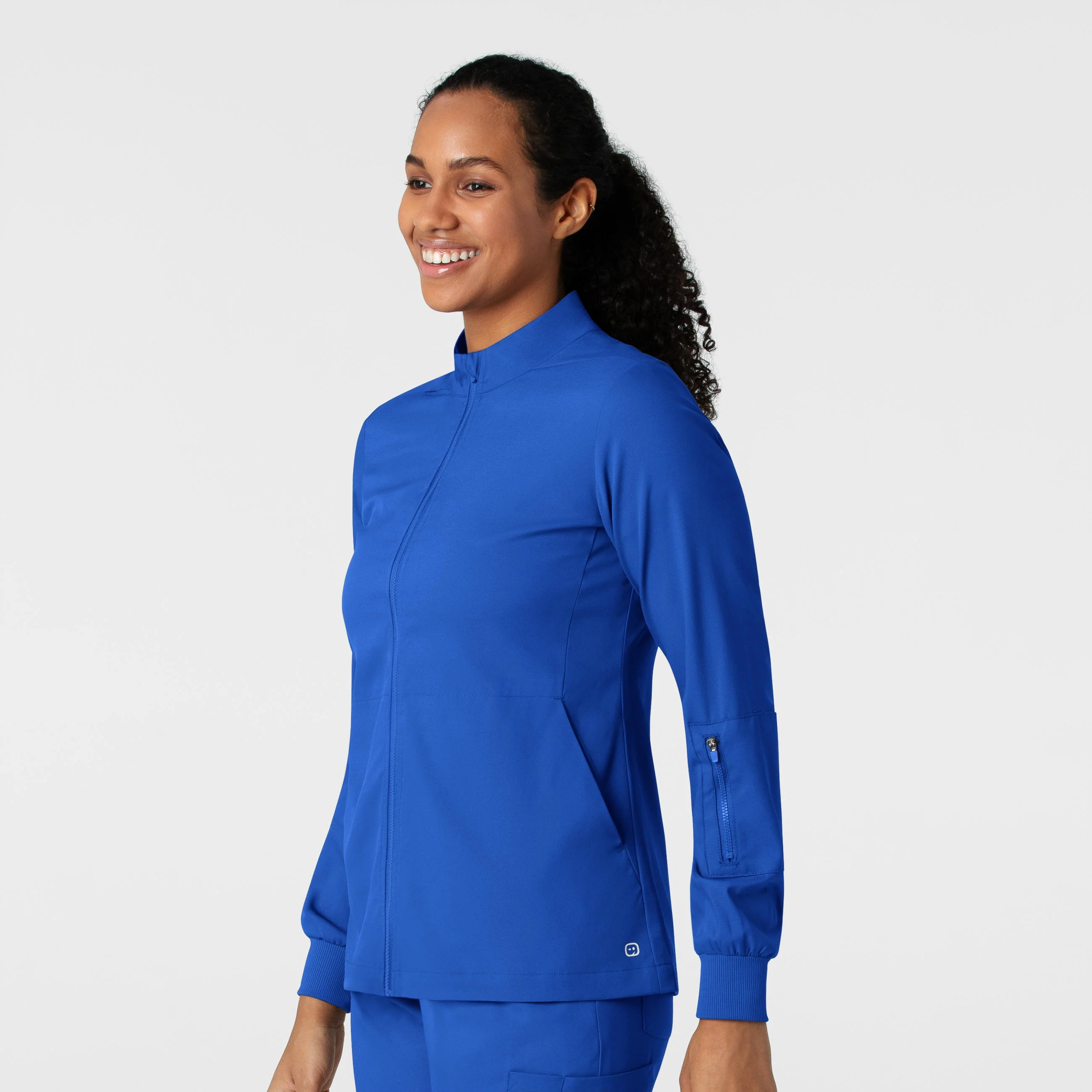 Boundless Women's Warm Up Scrub Jacket - Royal - Image 4