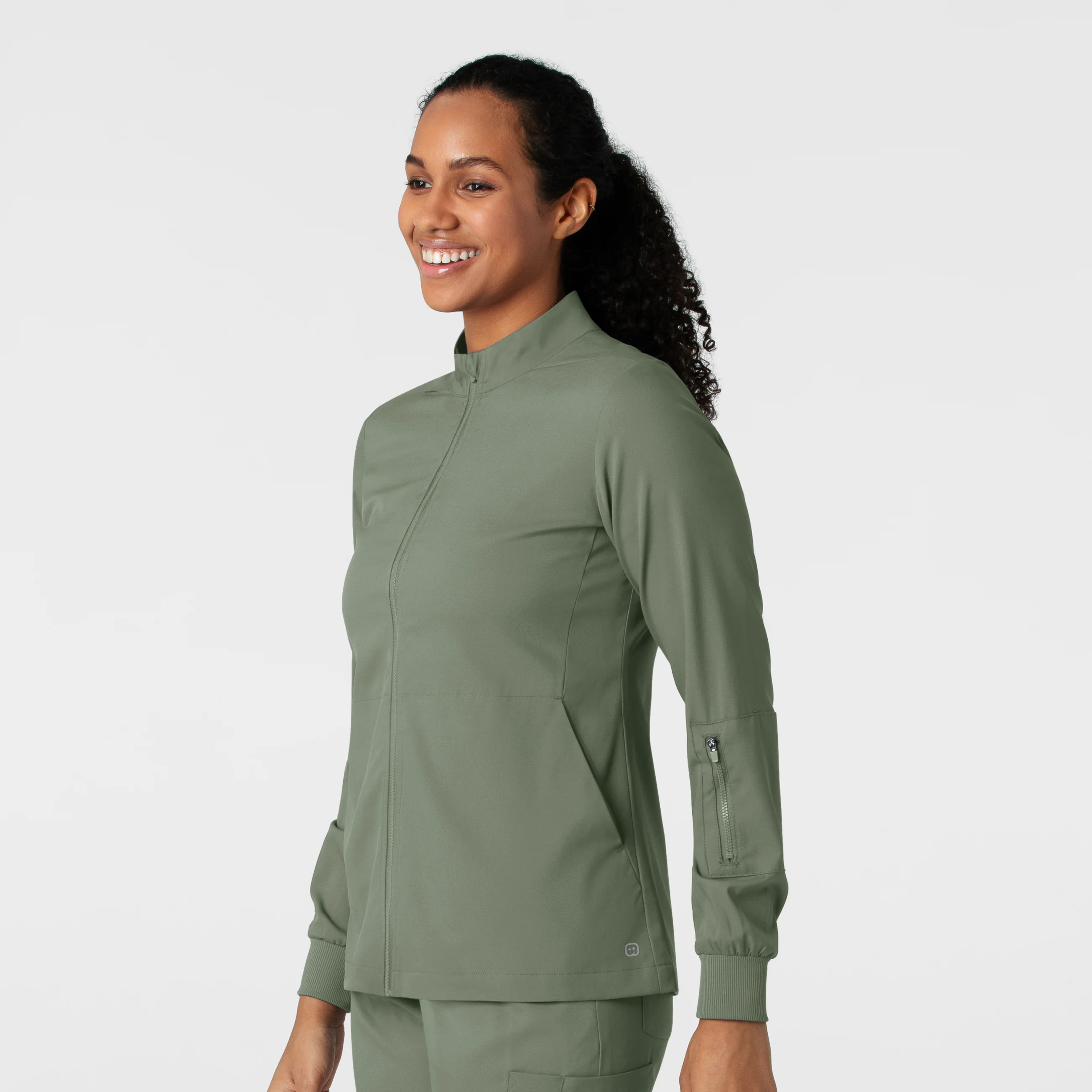 Boundless Women's Warm Up Scrub Jacket - Sage - Image 4