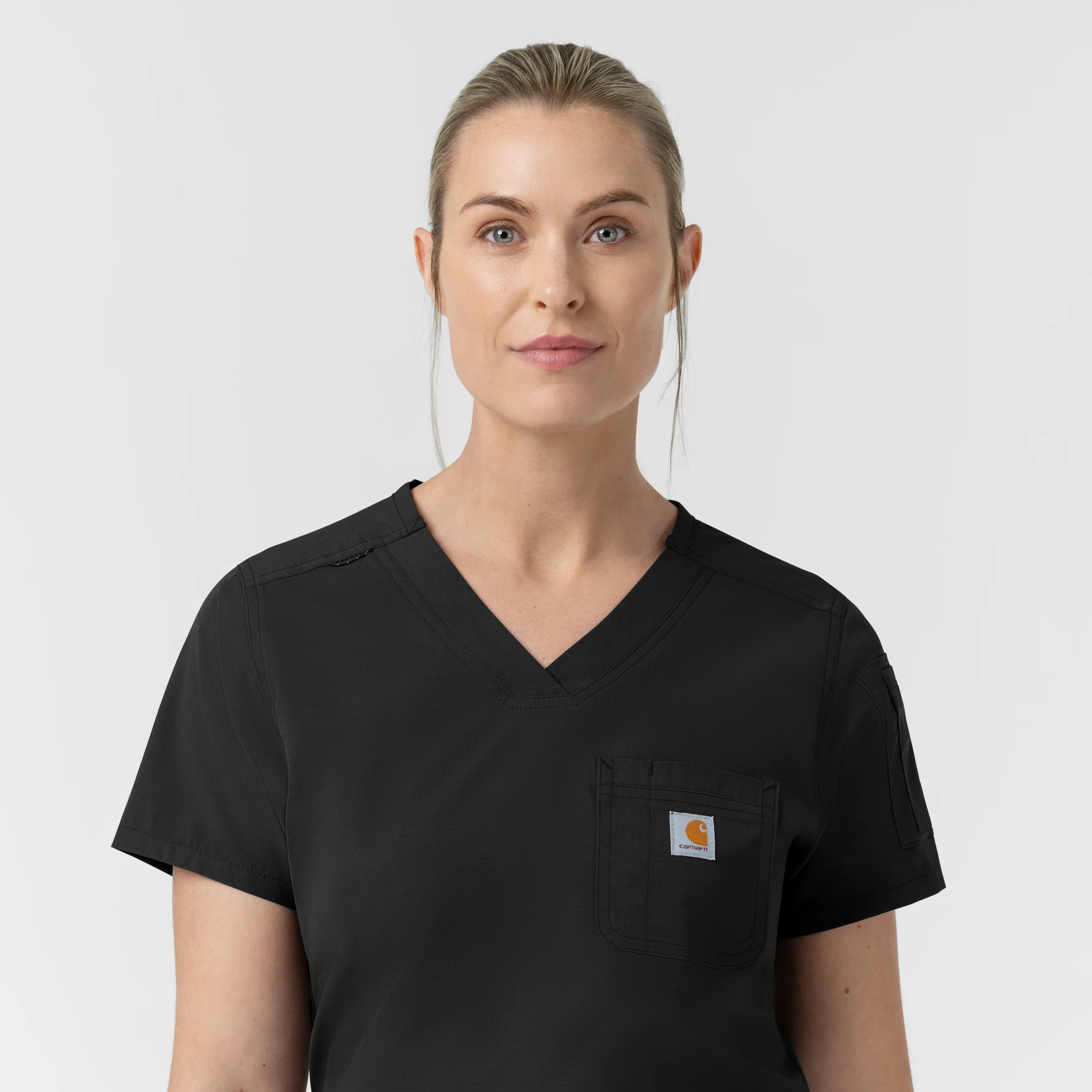 Carhartt Rugged Flex FLD Women's Tuck-in Scrub Top - Black - Image 8