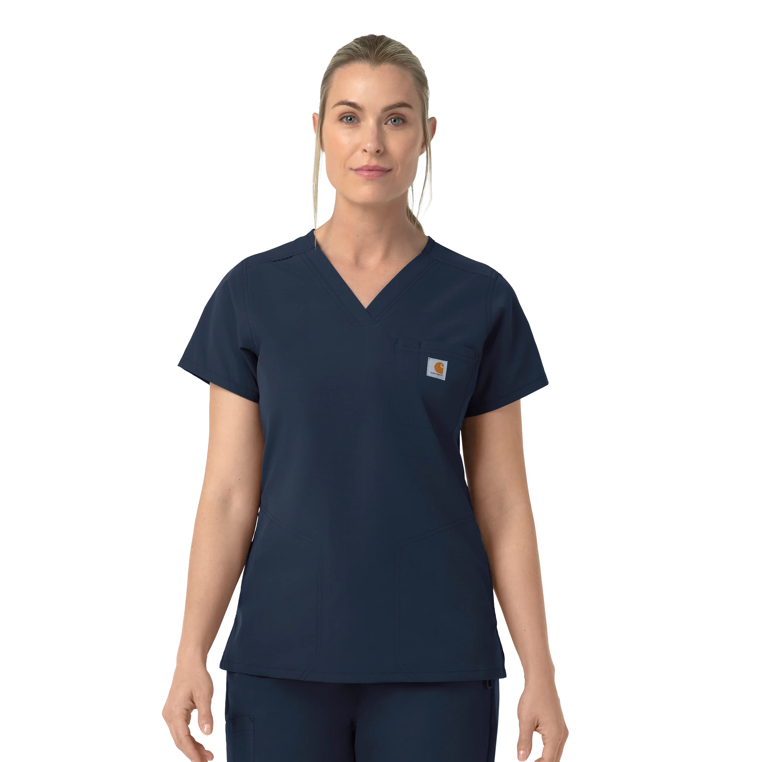 Carhartt Rugged Flex FLD Women's V-Neck Scrub Top - Navy