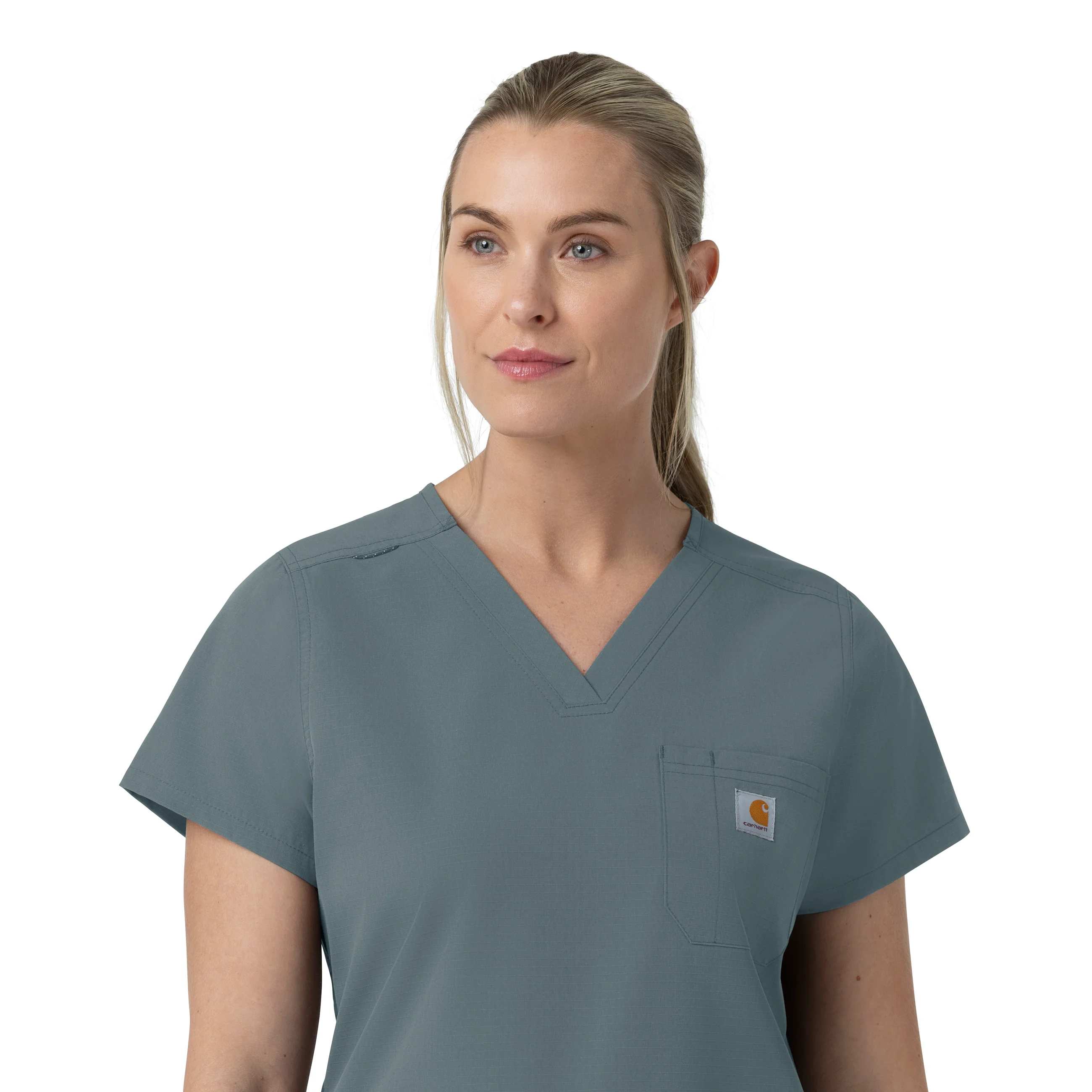 Carhartt Rugged Flex FLD Women's V-Neck Scrub Top - Rolling Thunder - Image 9