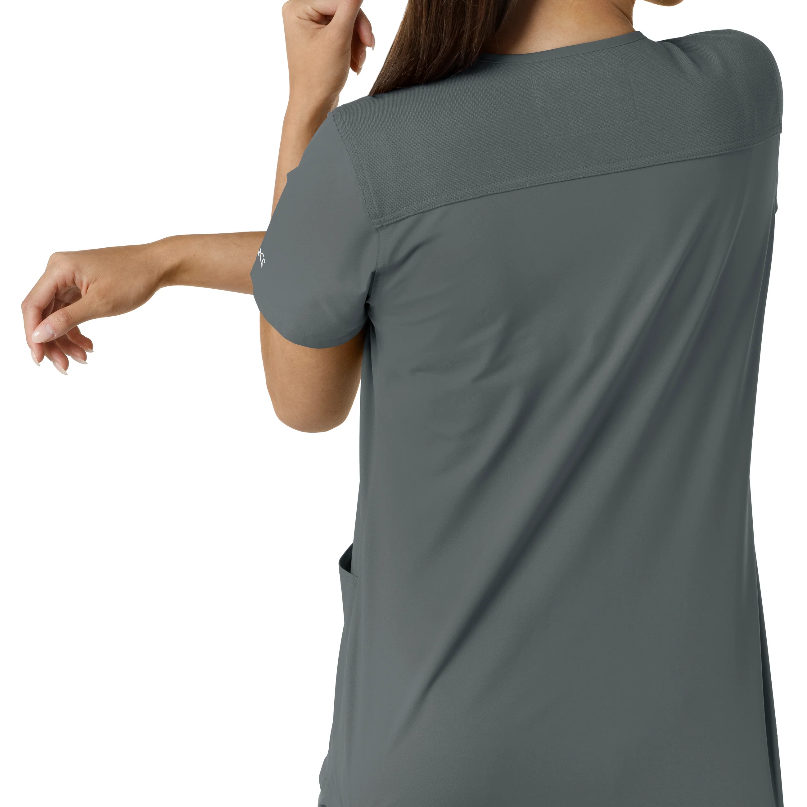 Carhartt Force Essentials Women's V-Neck Knit Panel Scrub Top - Pewter - Image 10