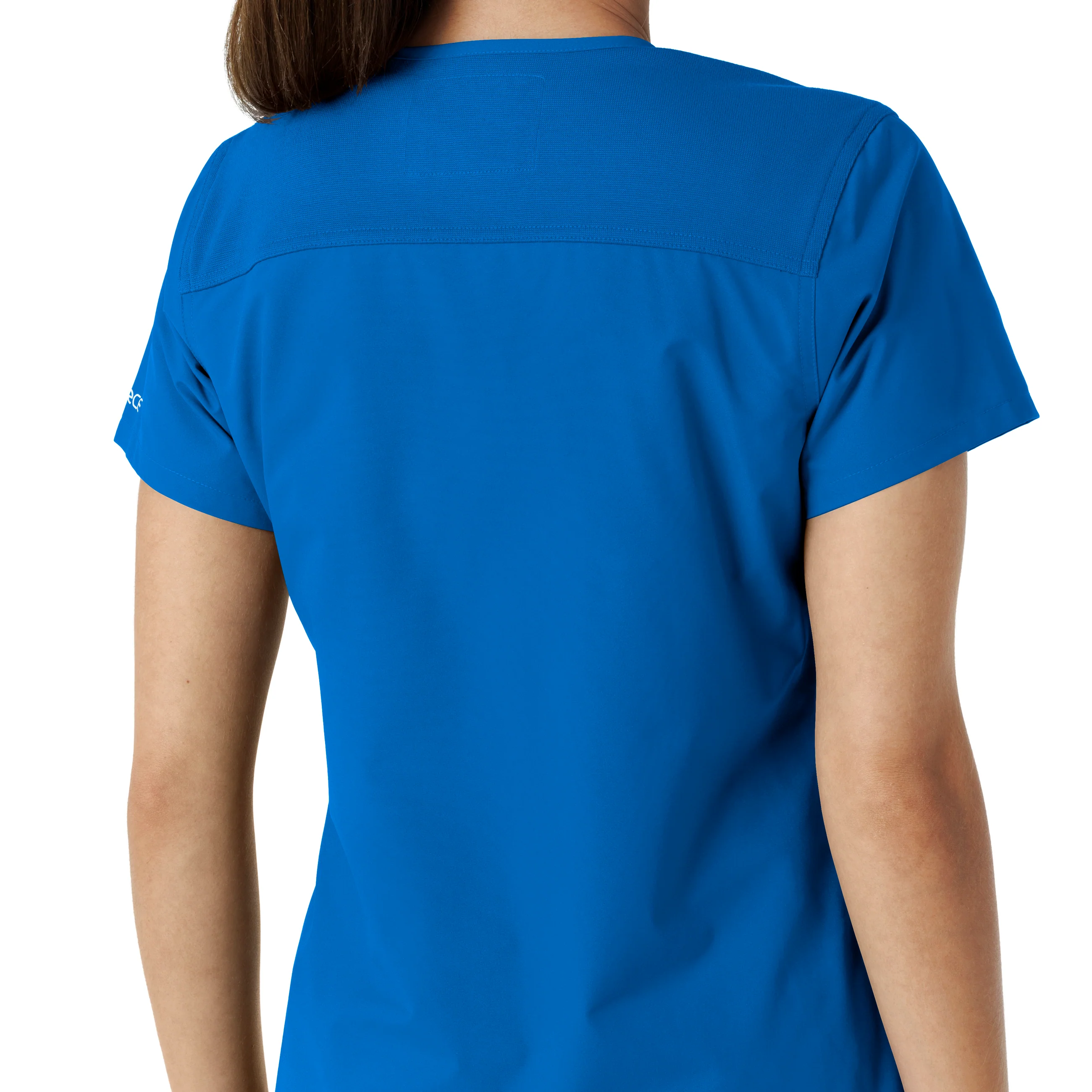 Carhartt Force Essentials Women's V-Neck Knit Panel Scrub Top - Royal - Image 8