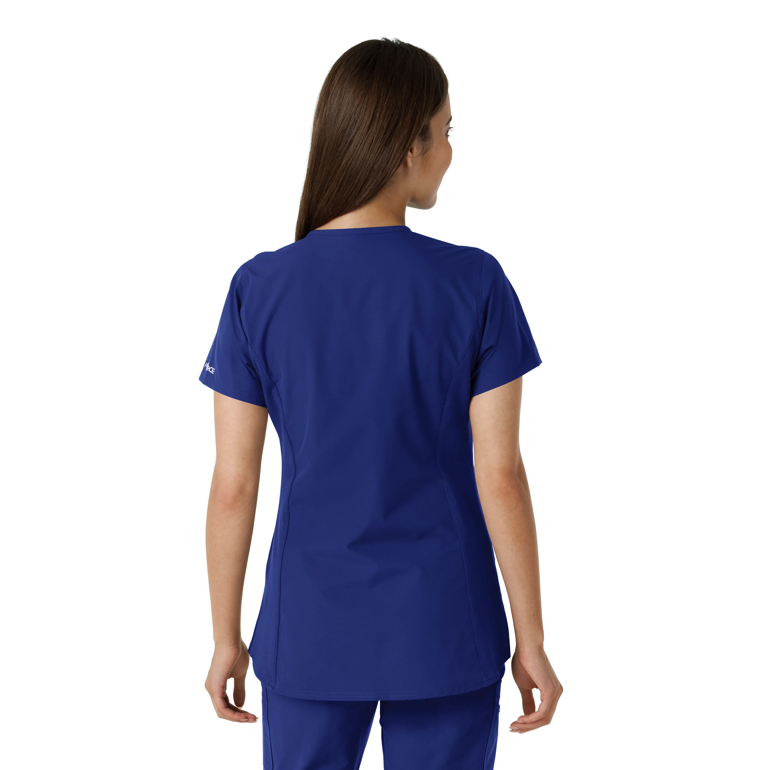 Carhartt Force Essentials Women's Notch Neck Tunic Knit Panel Scrub Top - Galaxy Blue - Image 2