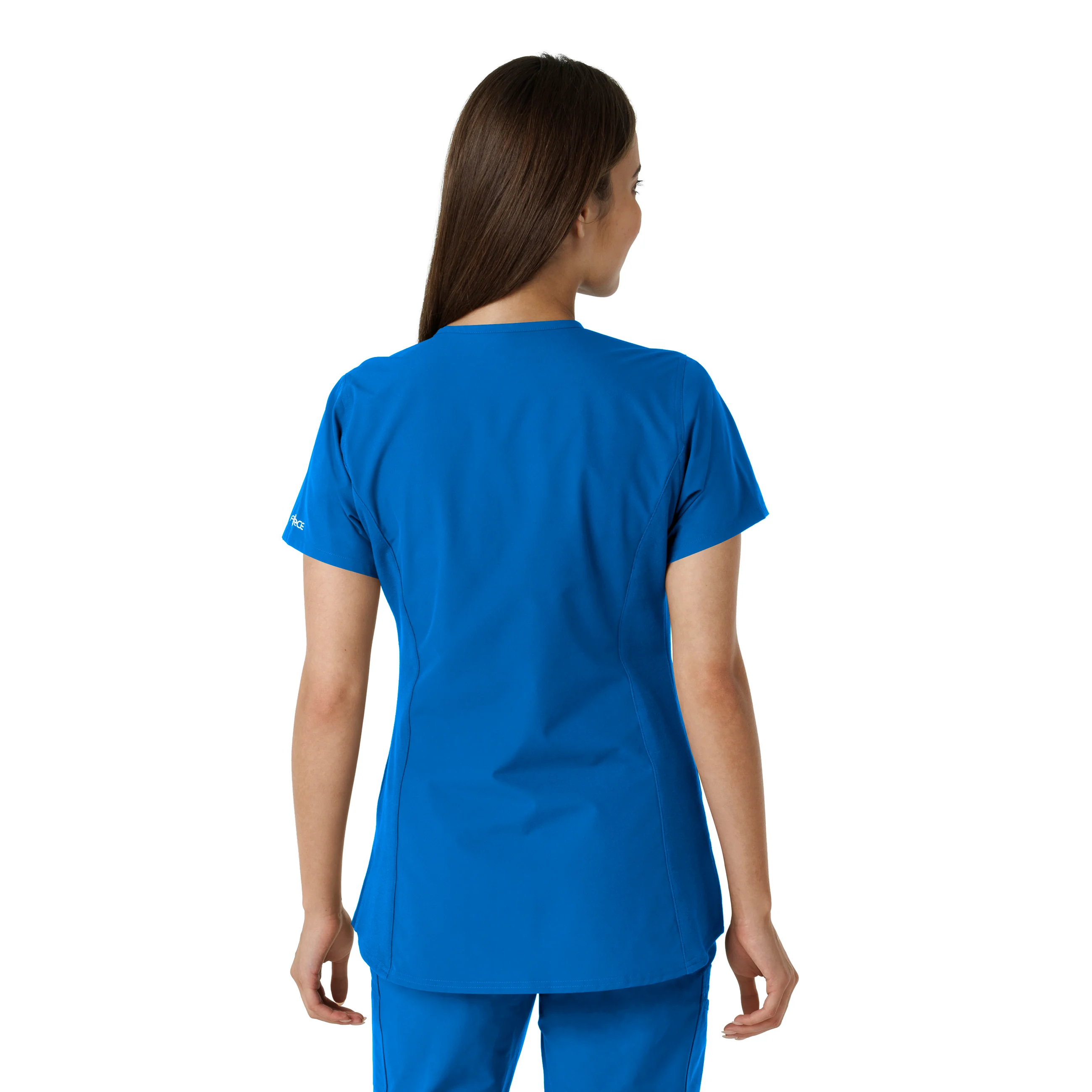 Carhartt Force Essentials Women's Notch Neck Tunic Knit Panel Scrub Top - Royal - Image 2
