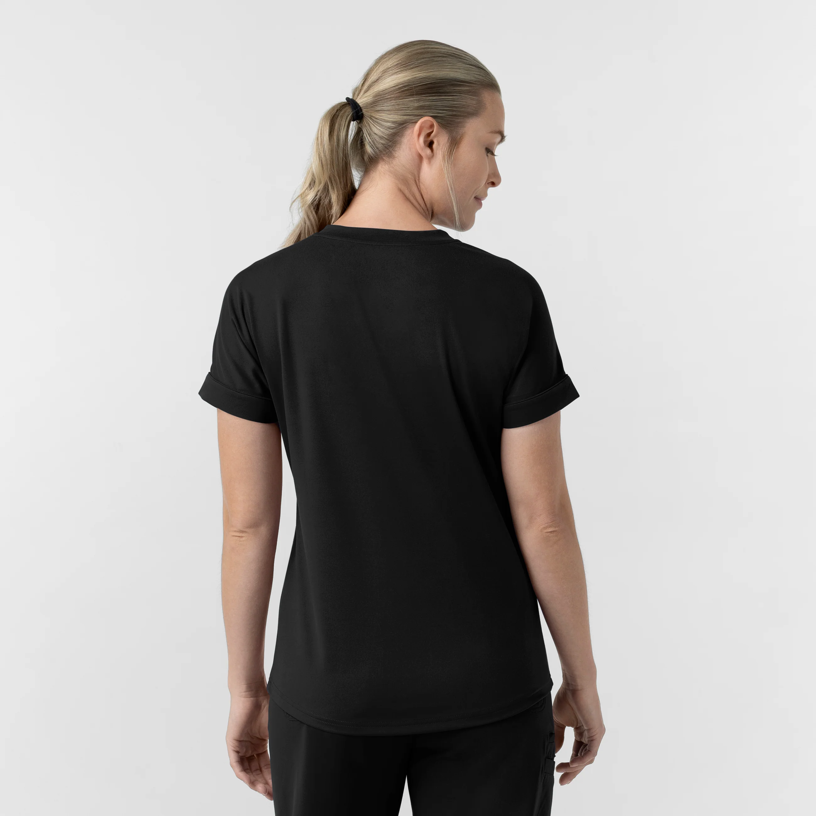 Carhartt Force Cross-Flex Knit Women's V-Neck Scrub Top - Black - Image 2
