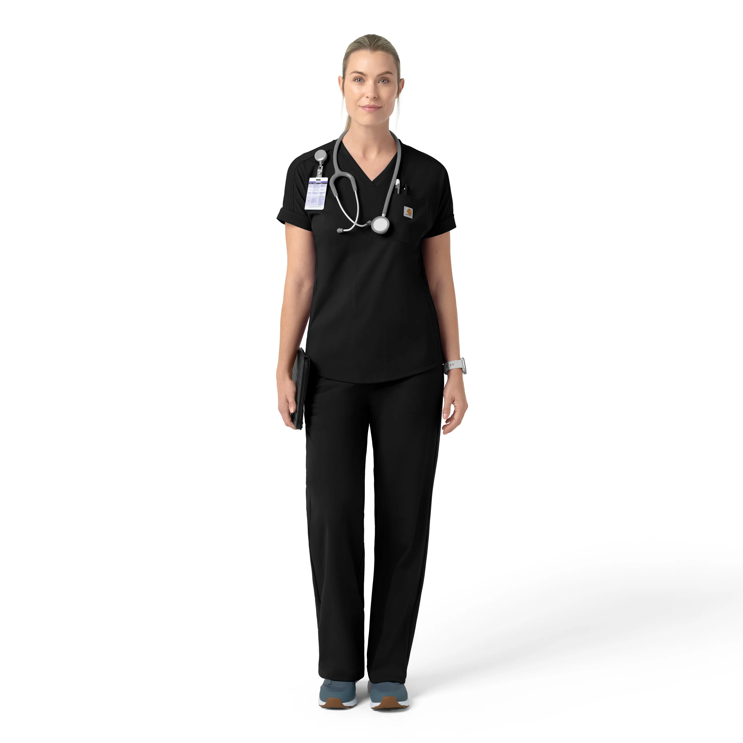Carhartt Force Cross-Flex Knit Women's Boot Cut Scrub Pant - Black - Image 3