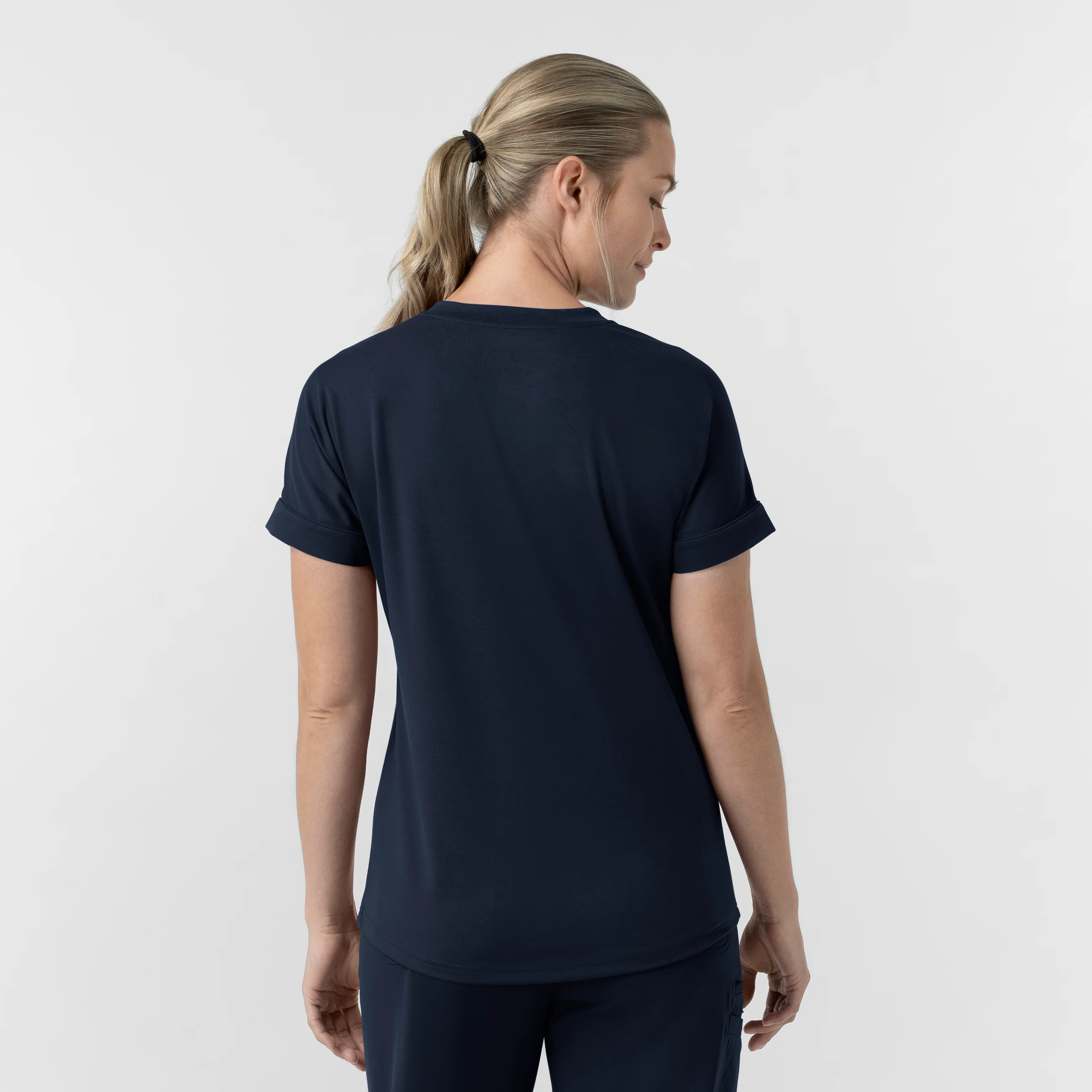 Carhartt Force Cross-Flex Knit Women's V-Neck Scrub Top - Navy - Image 2