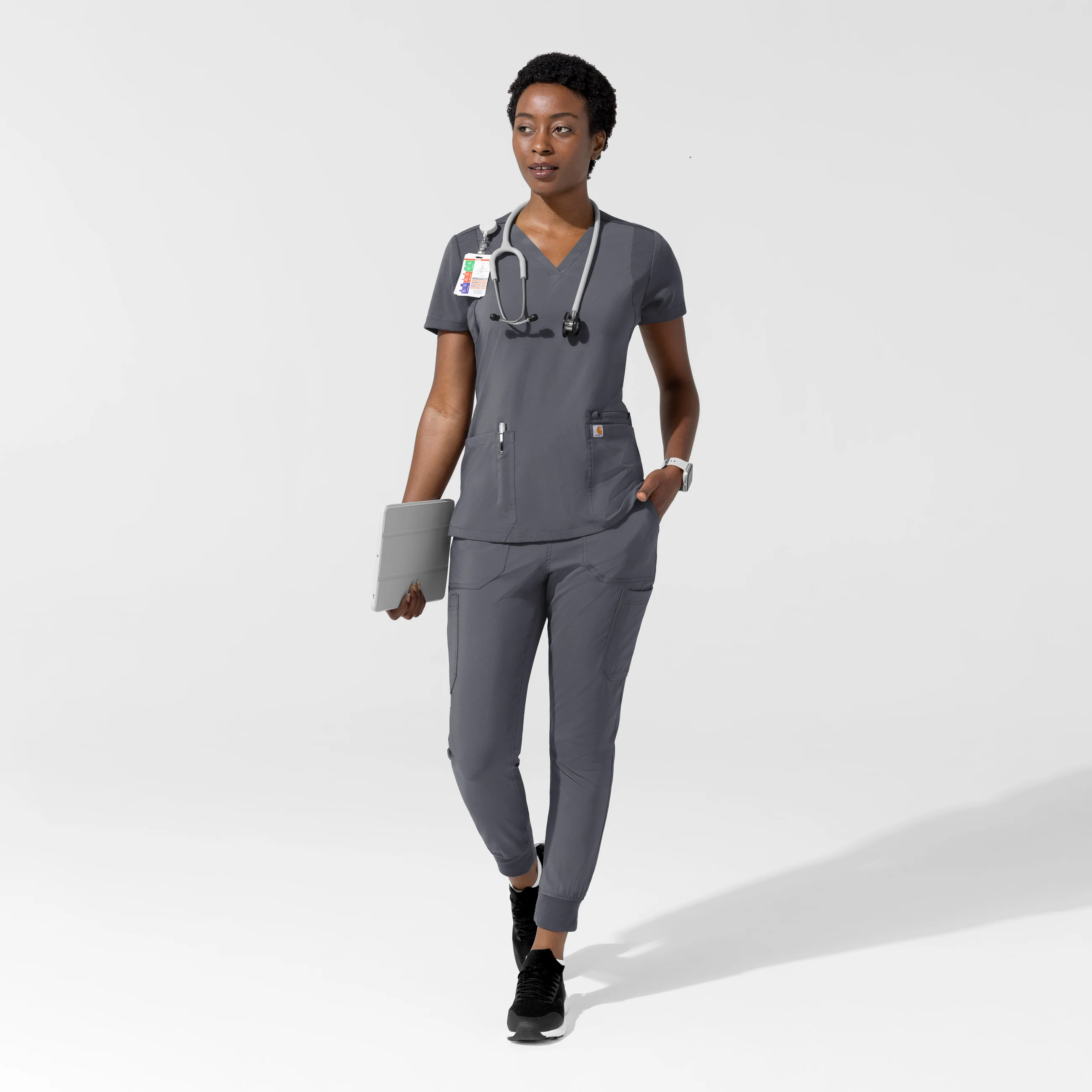 Carhartt Cross-Flex Women's Cargo Jogger Scrub Pant - Approaching Storm - Image 3