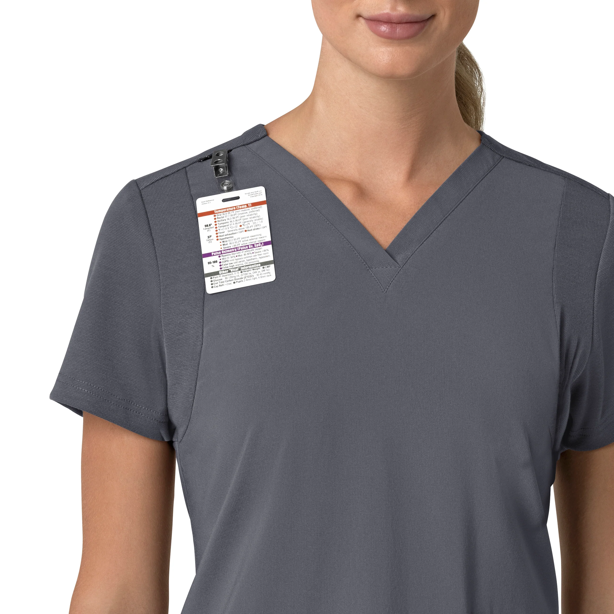 Carhartt Cross-Flex Women's Flex Panel V-Neck Scrub Top - Approaching Storm - Image 7