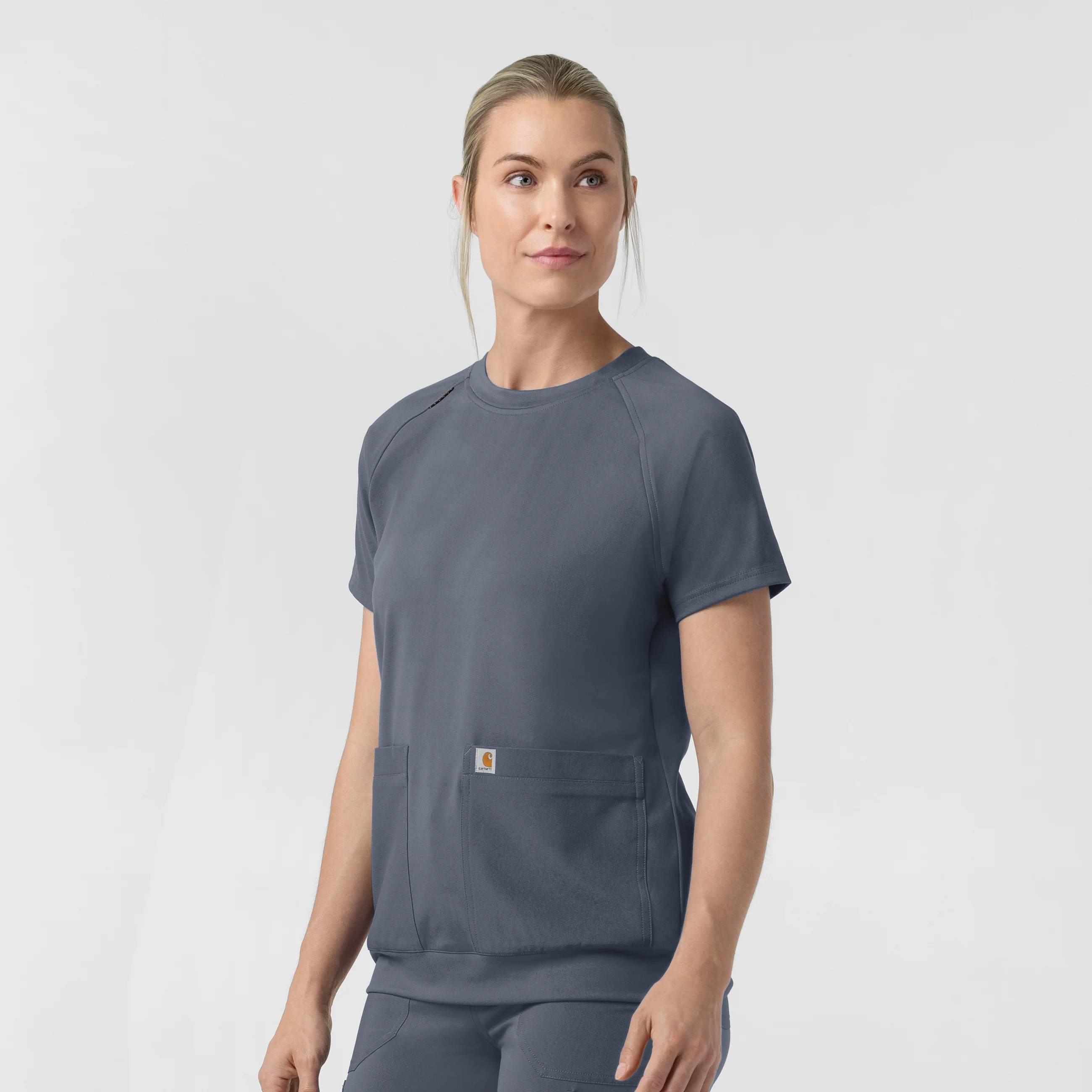 Carhartt Cross-Flex Knit Women's Crew Neck Scrub Top - Approaching Storm
