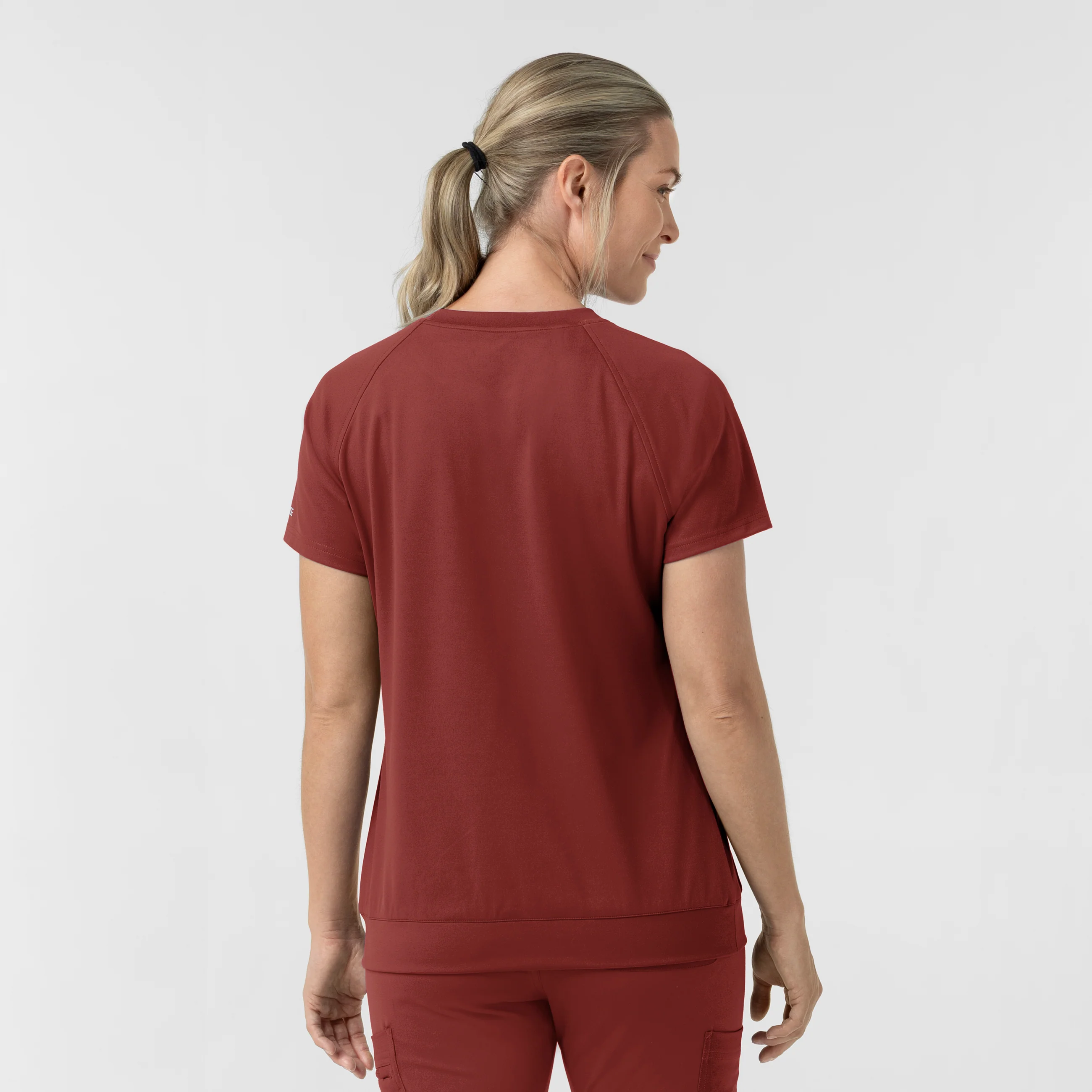 Carhartt Force Cross-Flex Knit Women's Crew Neck Scrub Top - Amber Terrain - Image 2