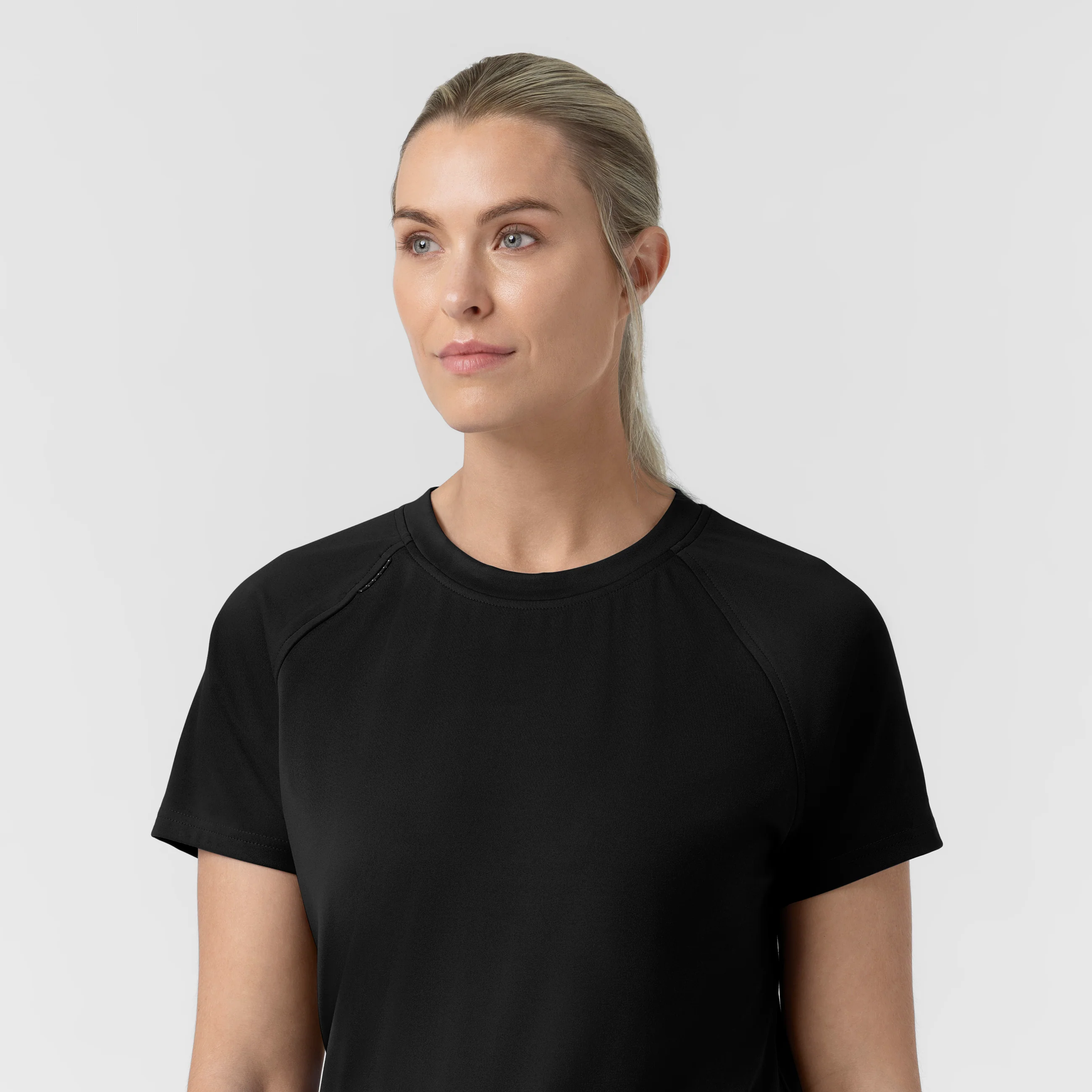 Carhartt Force Cross-Flex Knit Women's Crew Neck Scrub Top - Black - Image 9
