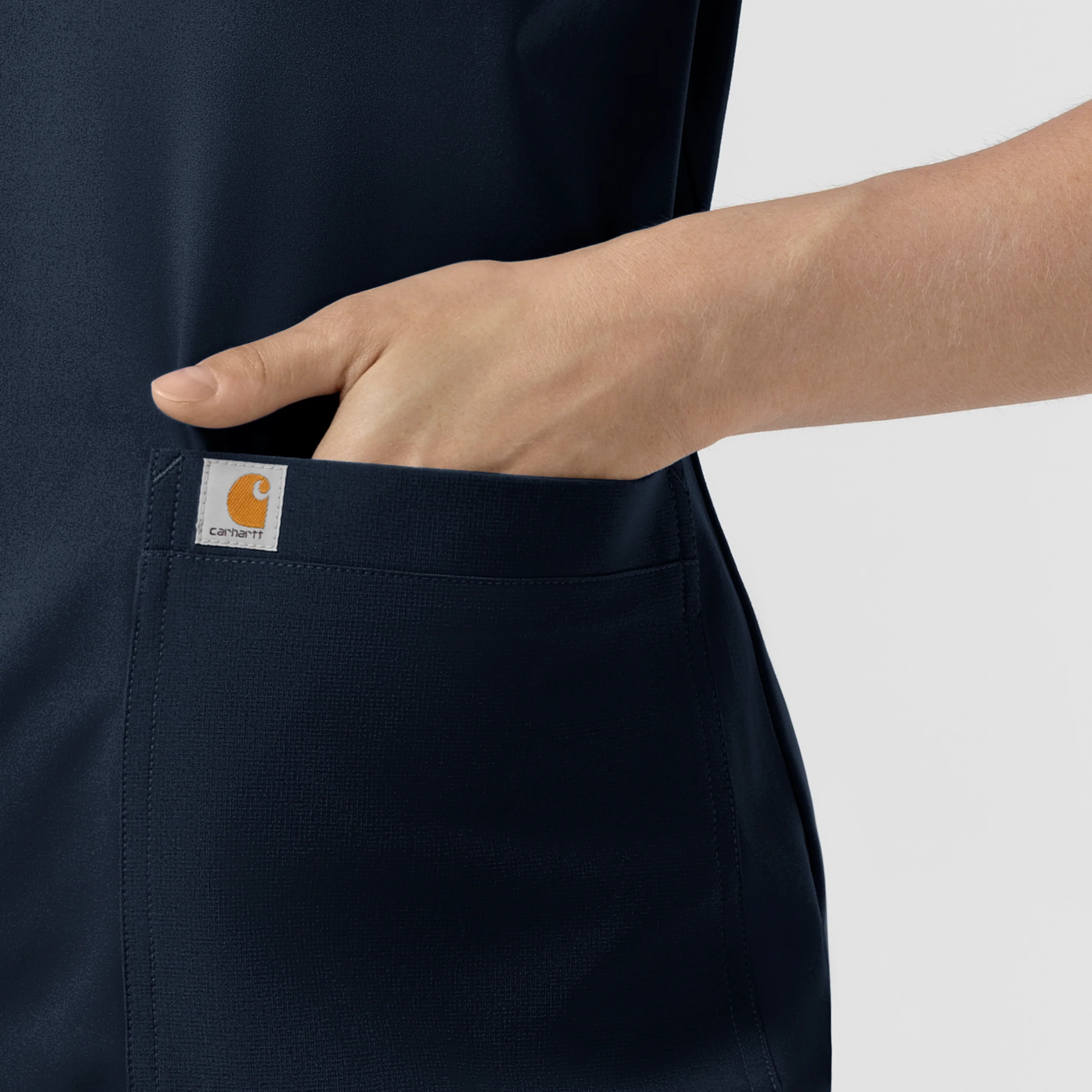 Carhartt Force Cross-Flex Knit Women's Crew Neck Scrub Top - Navy - Image 5