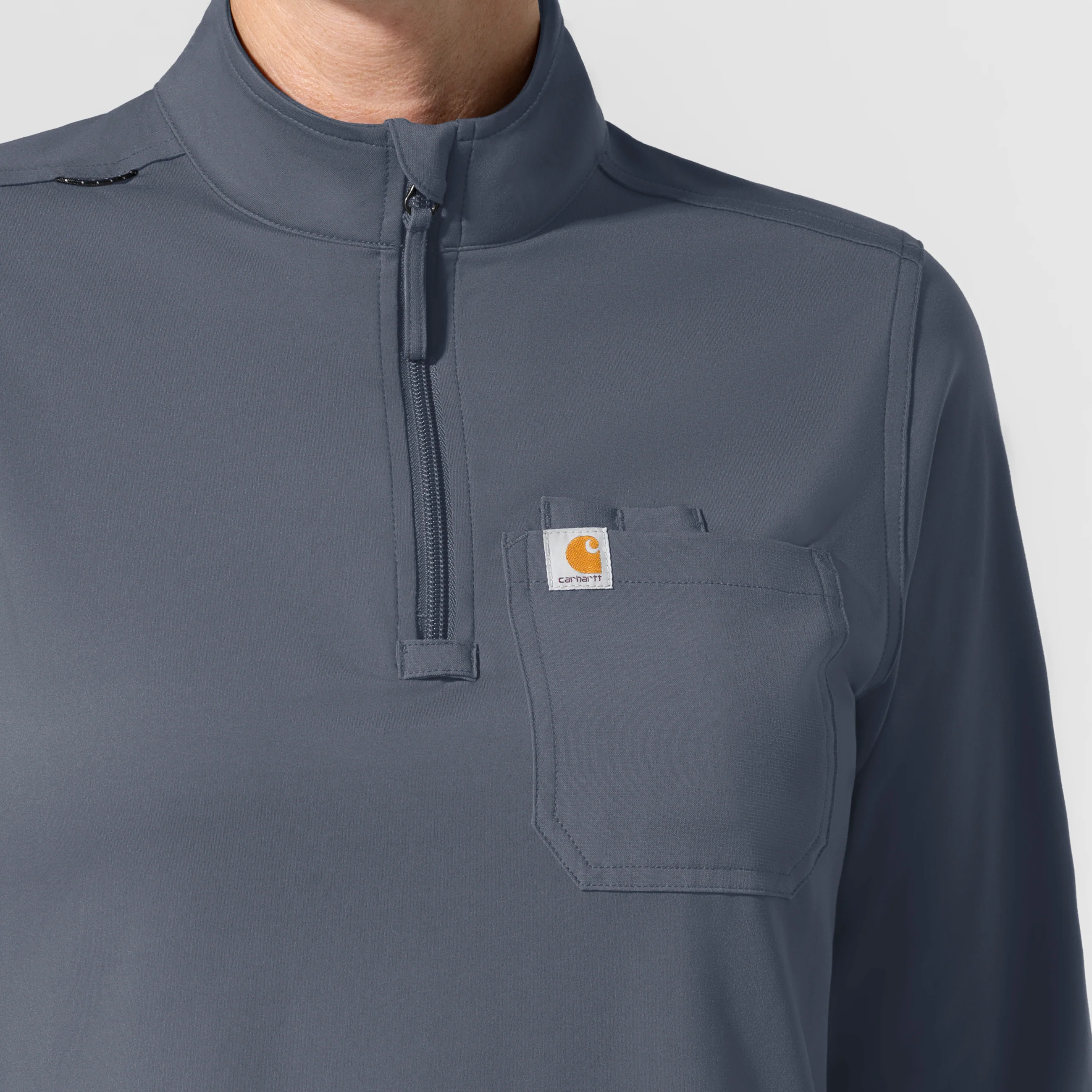 Carhartt Cross-Flex Knit Women's Long Sleeve Quarter Zip Scrub Top - Approaching Storm - Image 7