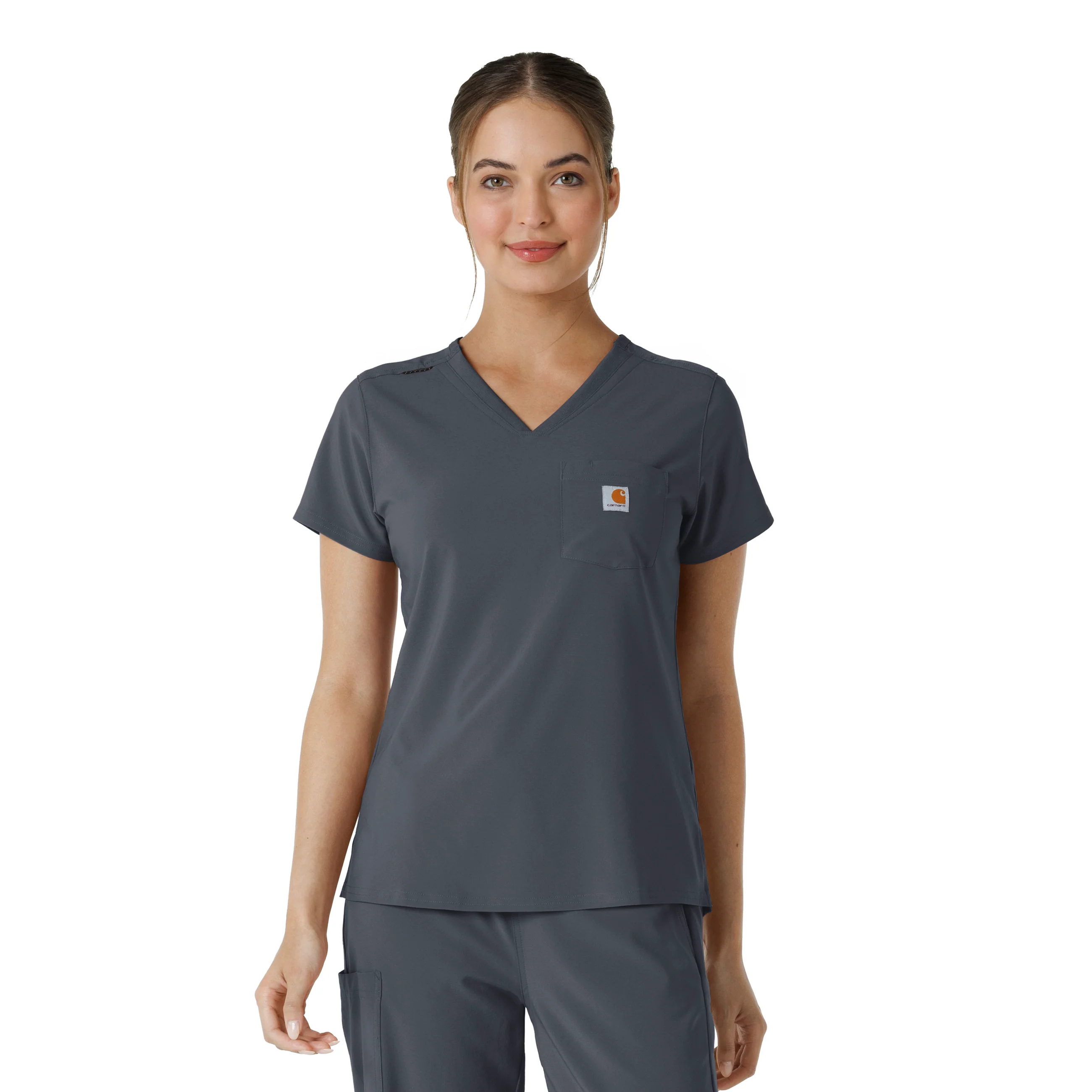 Carhartt Cross-Flex Women's Tuck-In Scrub Top - Approaching Storm