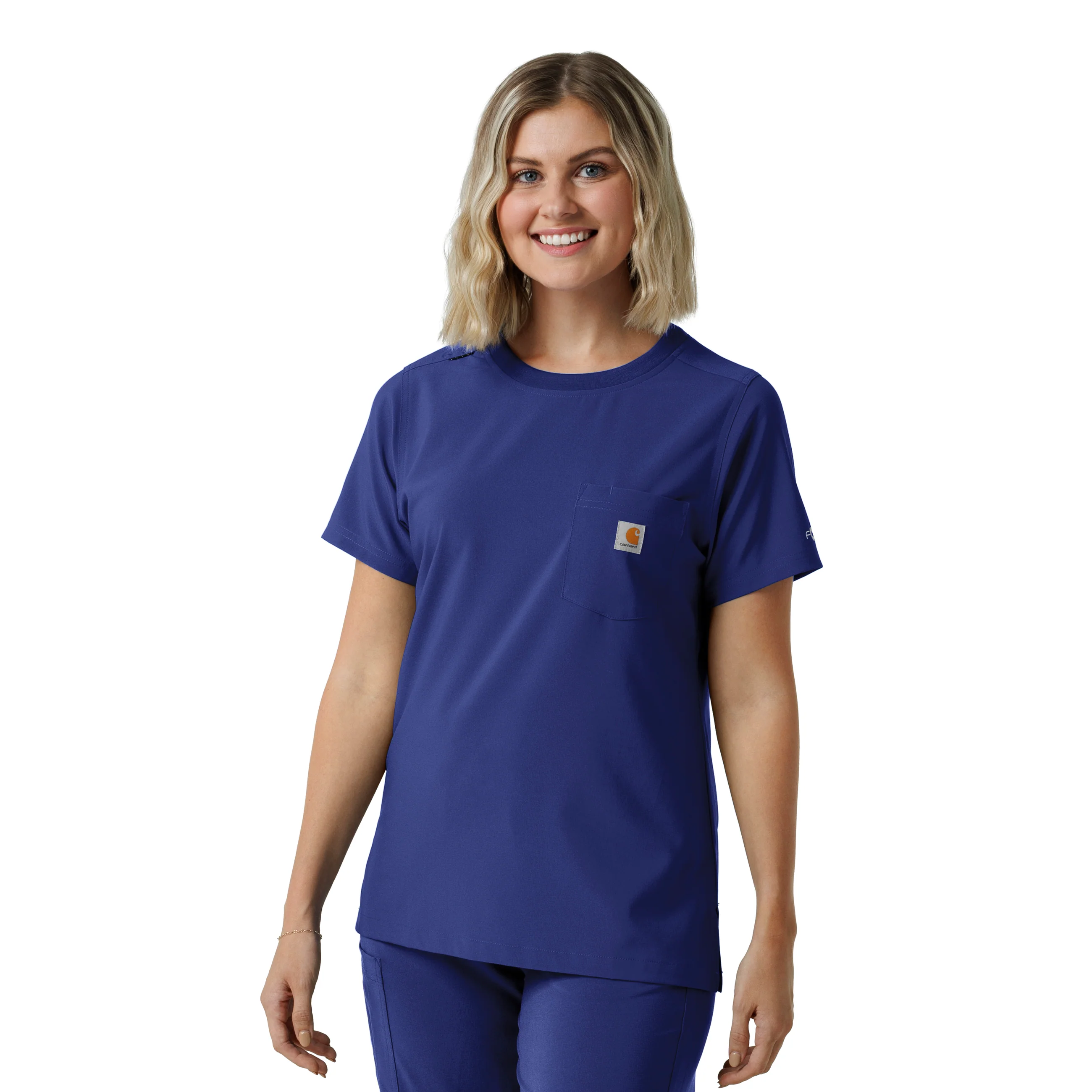 Carhartt Force Cross-Flex Women's Crew Neck Scrub Top - Galaxy Blue