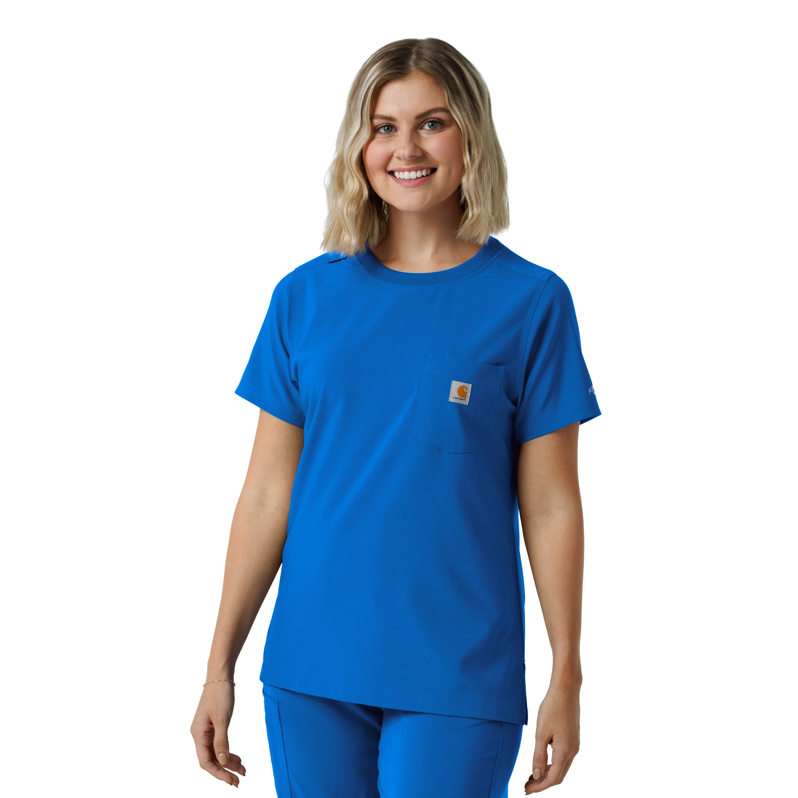 Carhartt Force Cross-Flex Women's Crew Neck Scrub Top - Royal