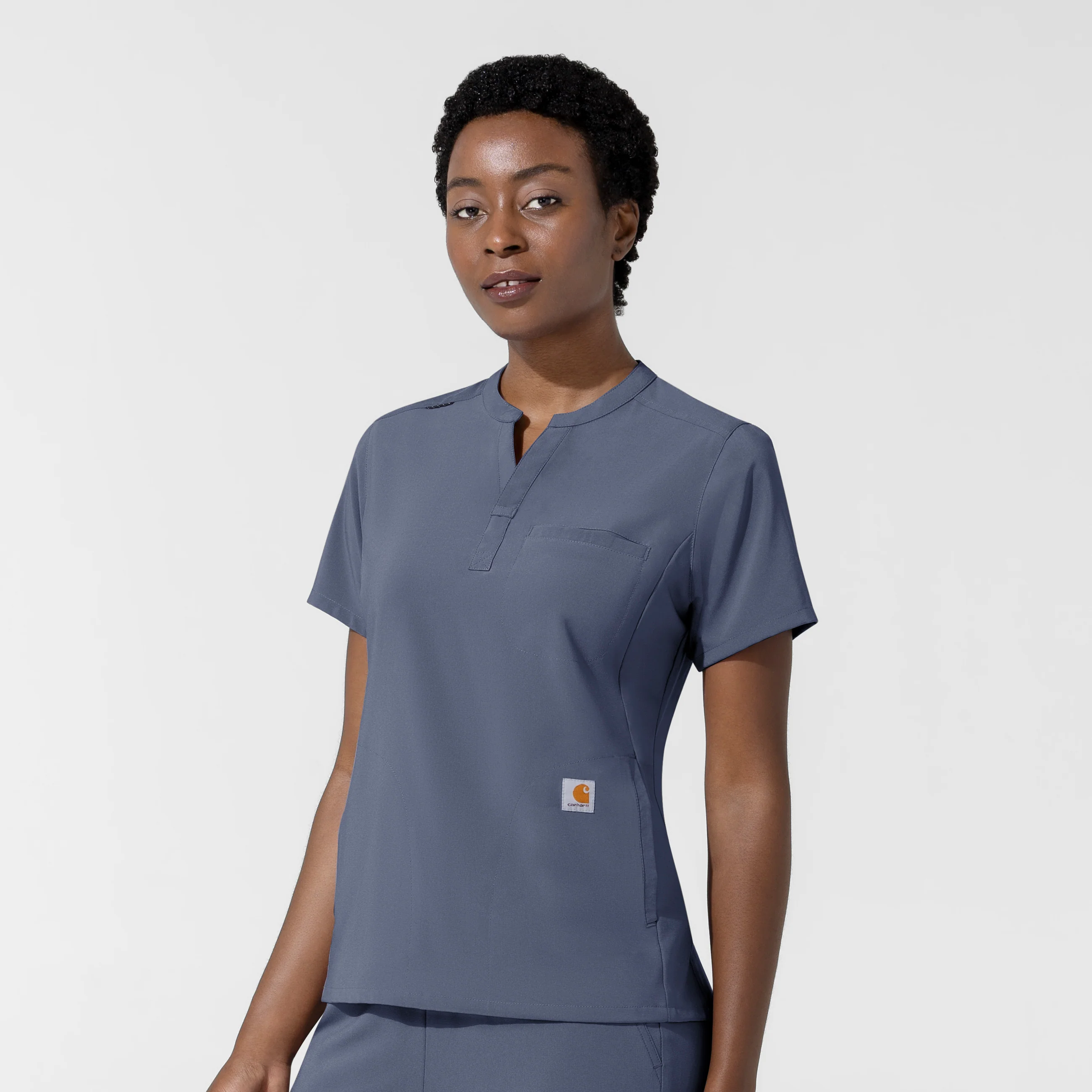 Carhartt Cross-Flex Women's Chest Pocket Scrub Top - Approaching Storm - Image 4