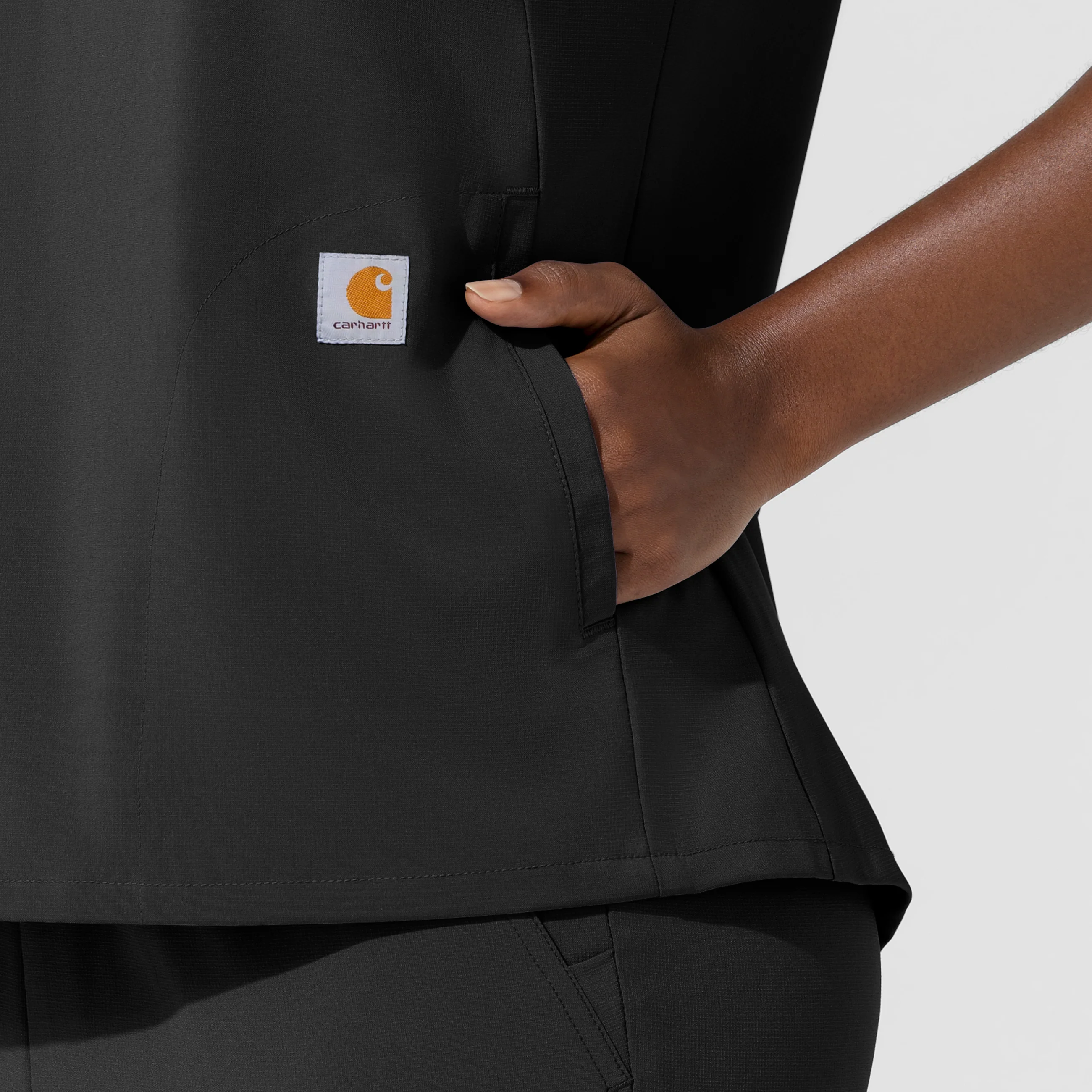 Carhartt Cross-Flex Women's Chest Pocket Scrub Top - Black - Image 9