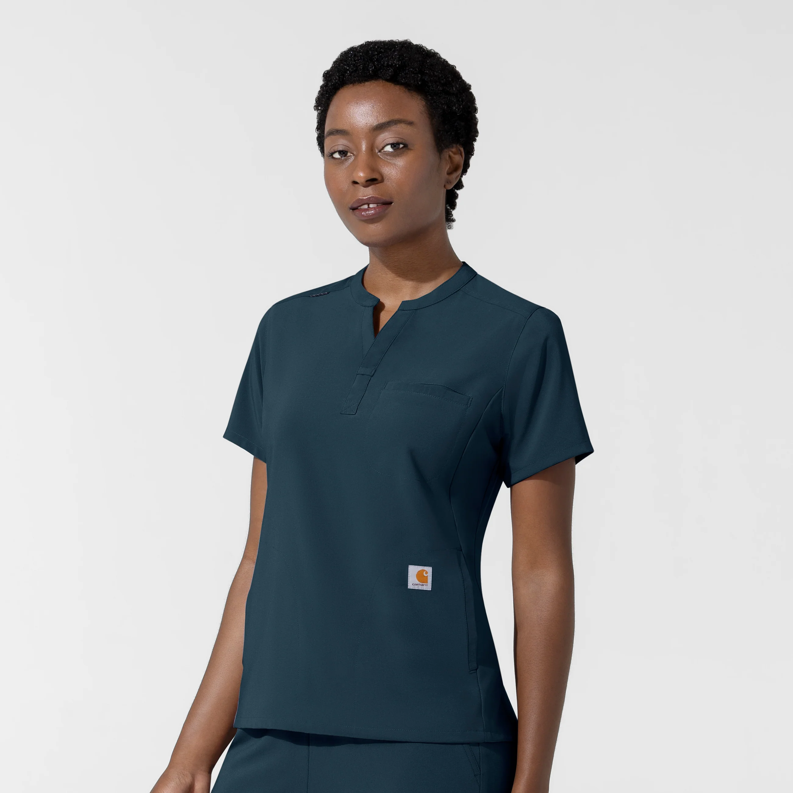 Carhartt Cross-Flex Women's Chest Pocket Scrub Top - Navy - Image 4