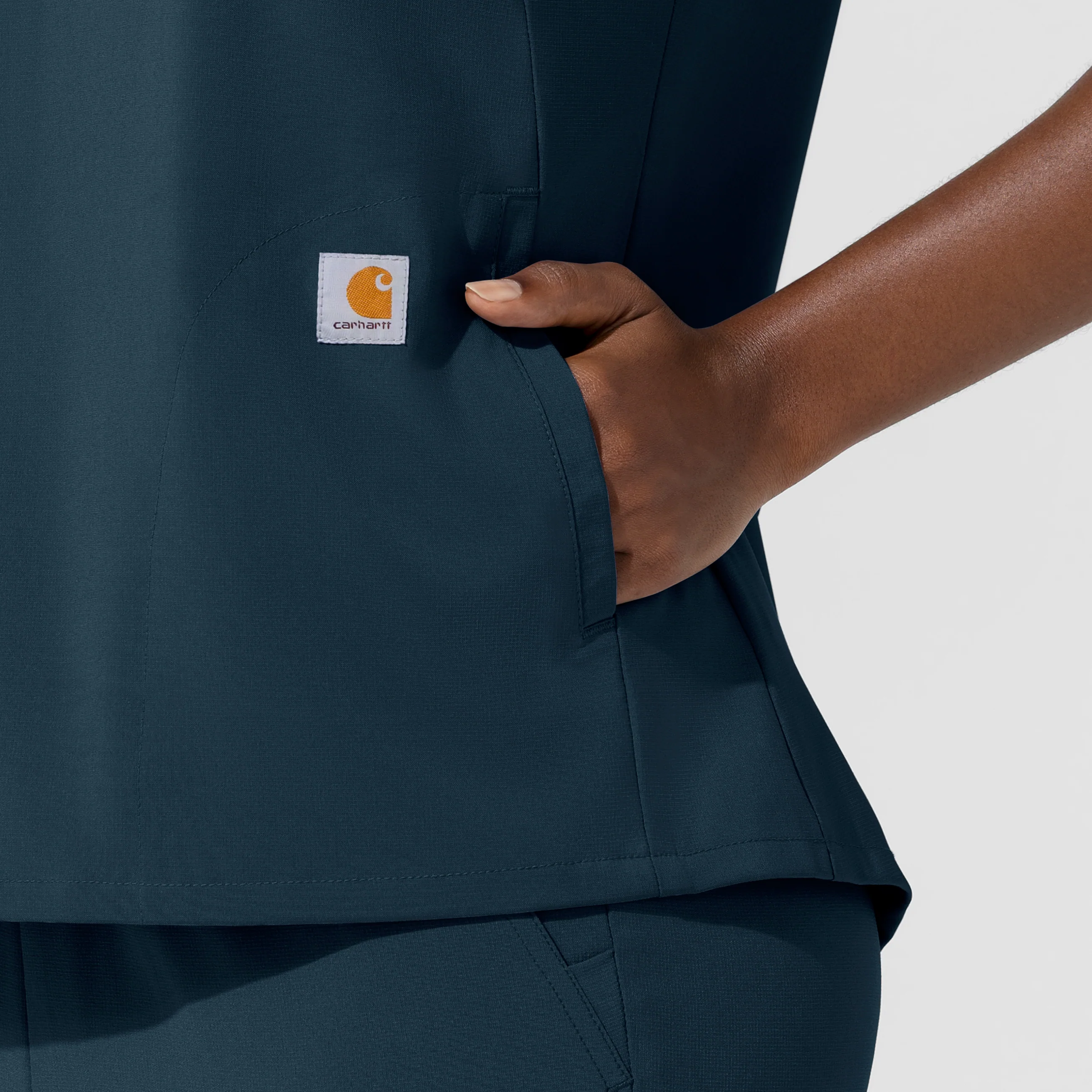 Carhartt Cross-Flex Women's Chest Pocket Scrub Top - Navy - Image 9