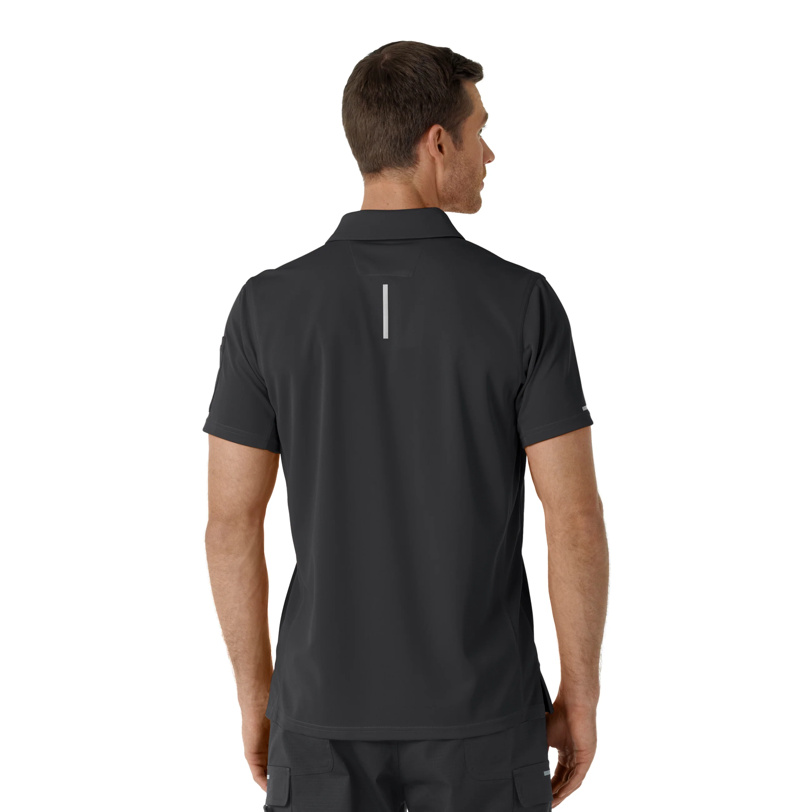Carhartt Rugged Flex RSCU Men's Lightweight Short Sleeve Polo Scrub Top - Pewter - Image 3