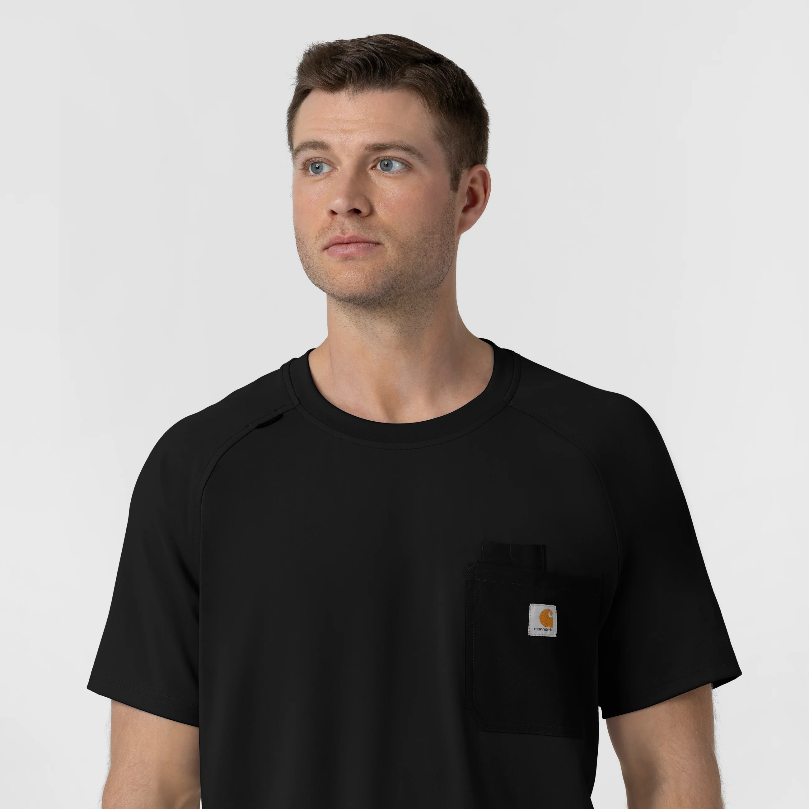 Carhartt Force Cross-Flex Knit Men's Crew Neck Scrub Top - Black - Image 9