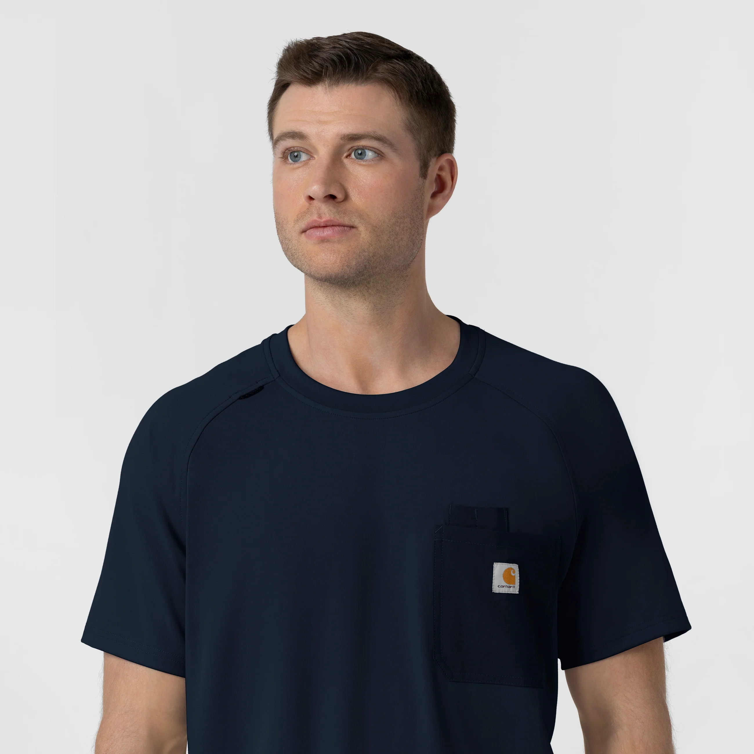 Carhartt Force Cross-Flex Knit Men's Crew Neck Scrub Top - Navy - Image 9