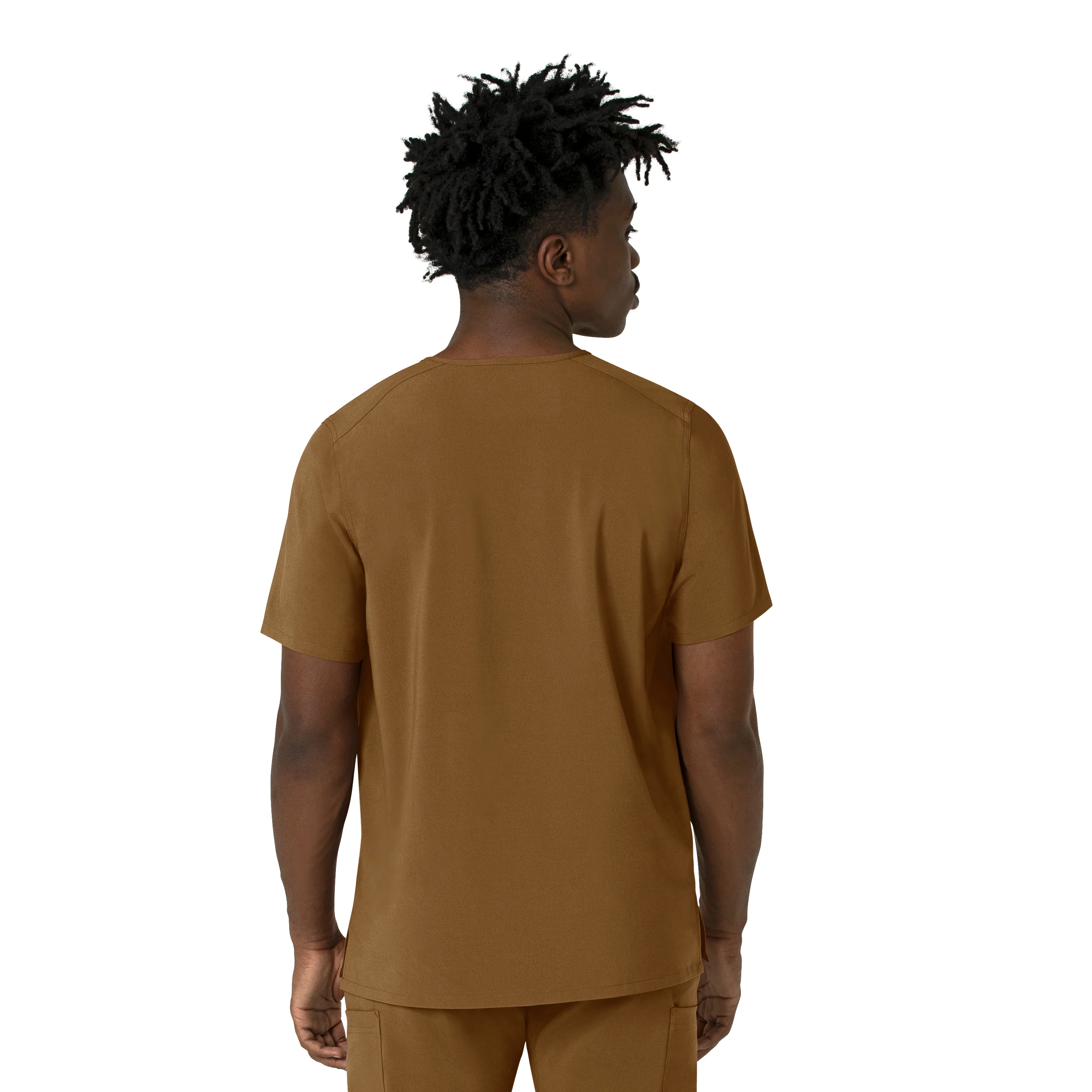 Carhartt Cross-Flex Men's V-Neck Scrub Top - Carhartt Brown - Image 2