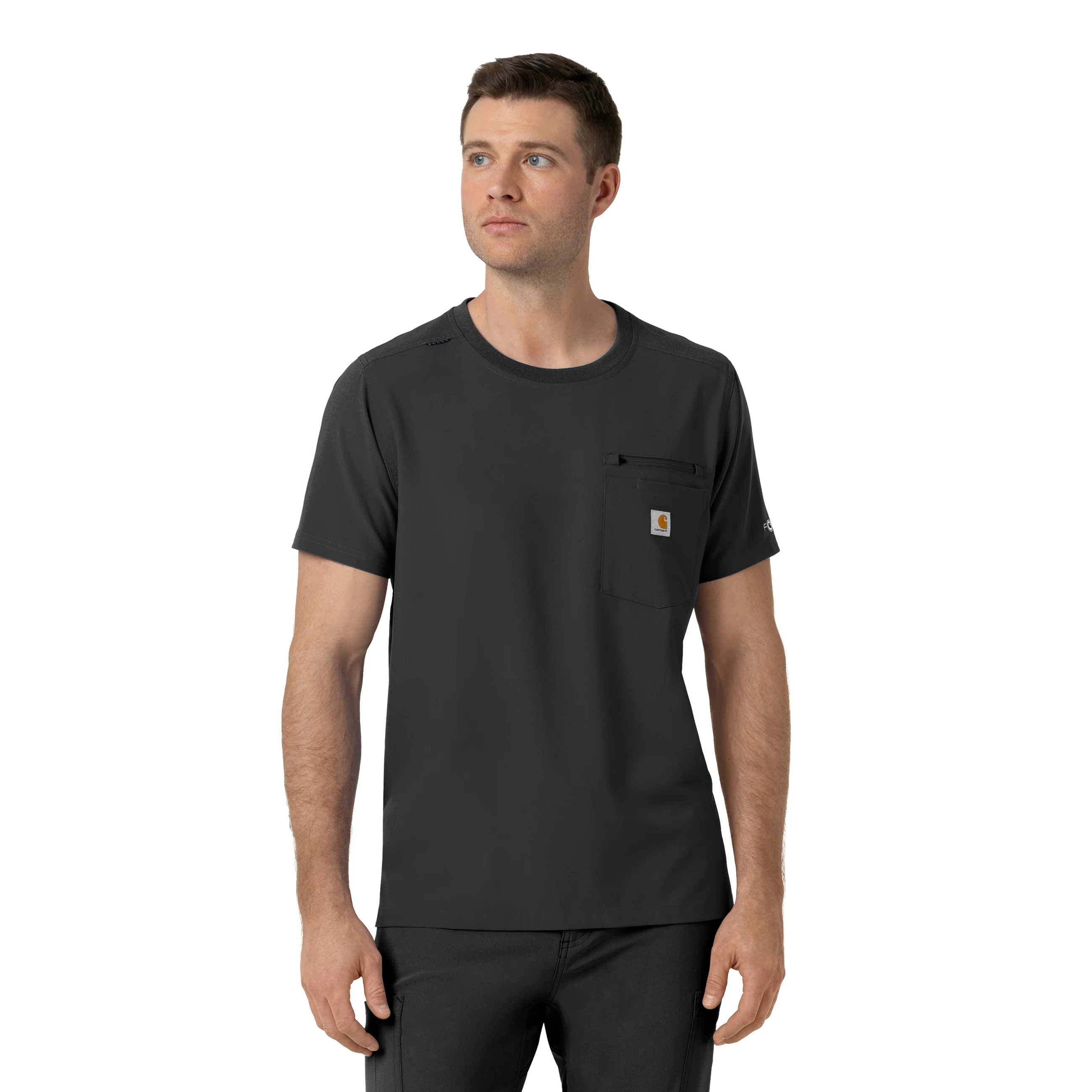 Carhartt Force Cross-Flex Men's Crew Neck Scrub Top - Black