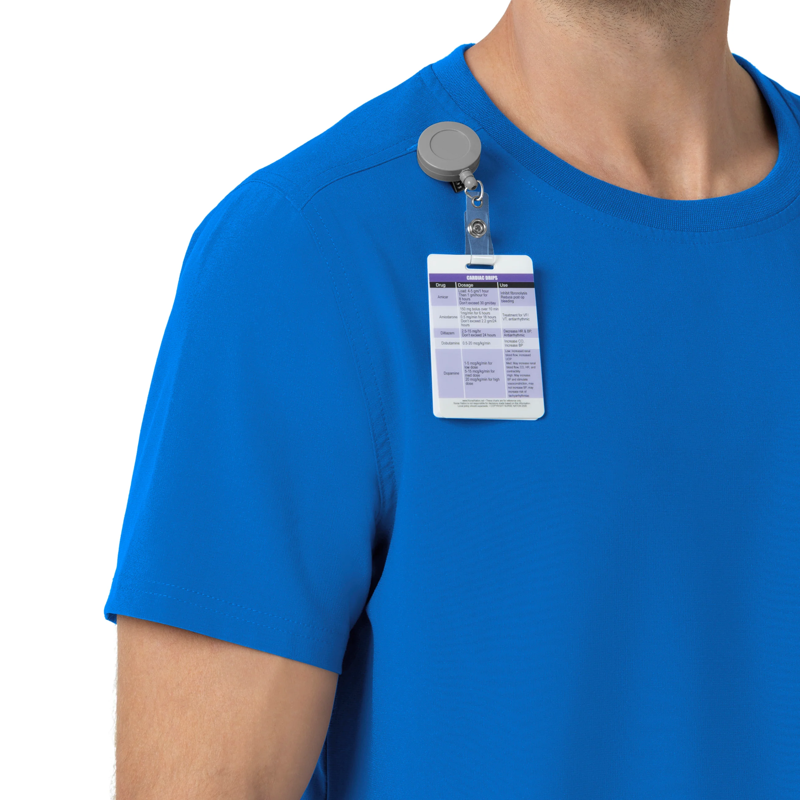 Carhartt Force Cross-Flex Men's Crew Neck Scrub Top - Royal - Image 6