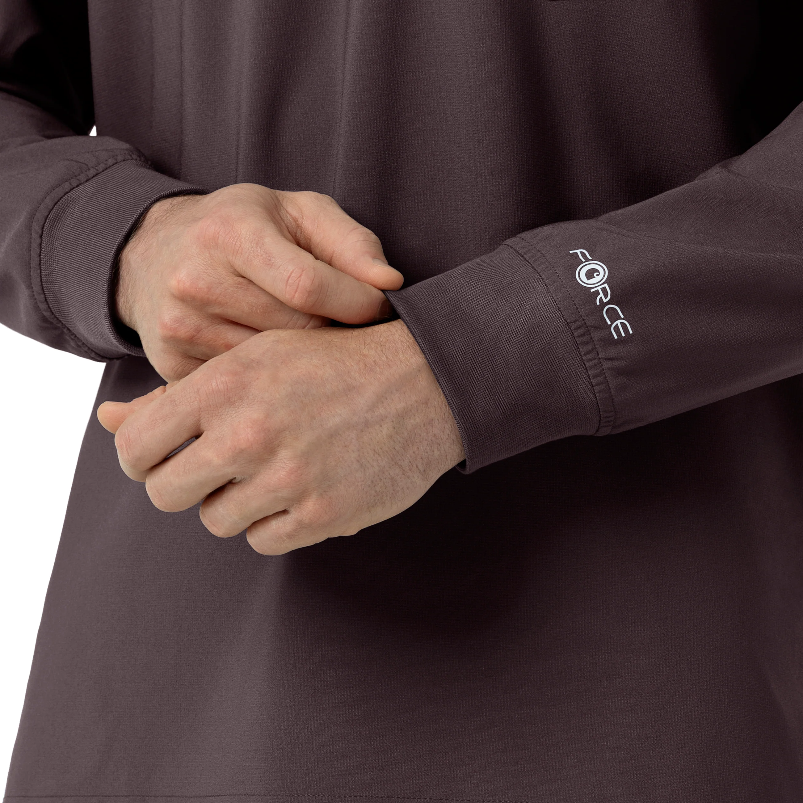 Carhartt Force Cross-Flex Men's Crew Neck Long Sleeve Scrub Top - Dark Sepia - Image 8