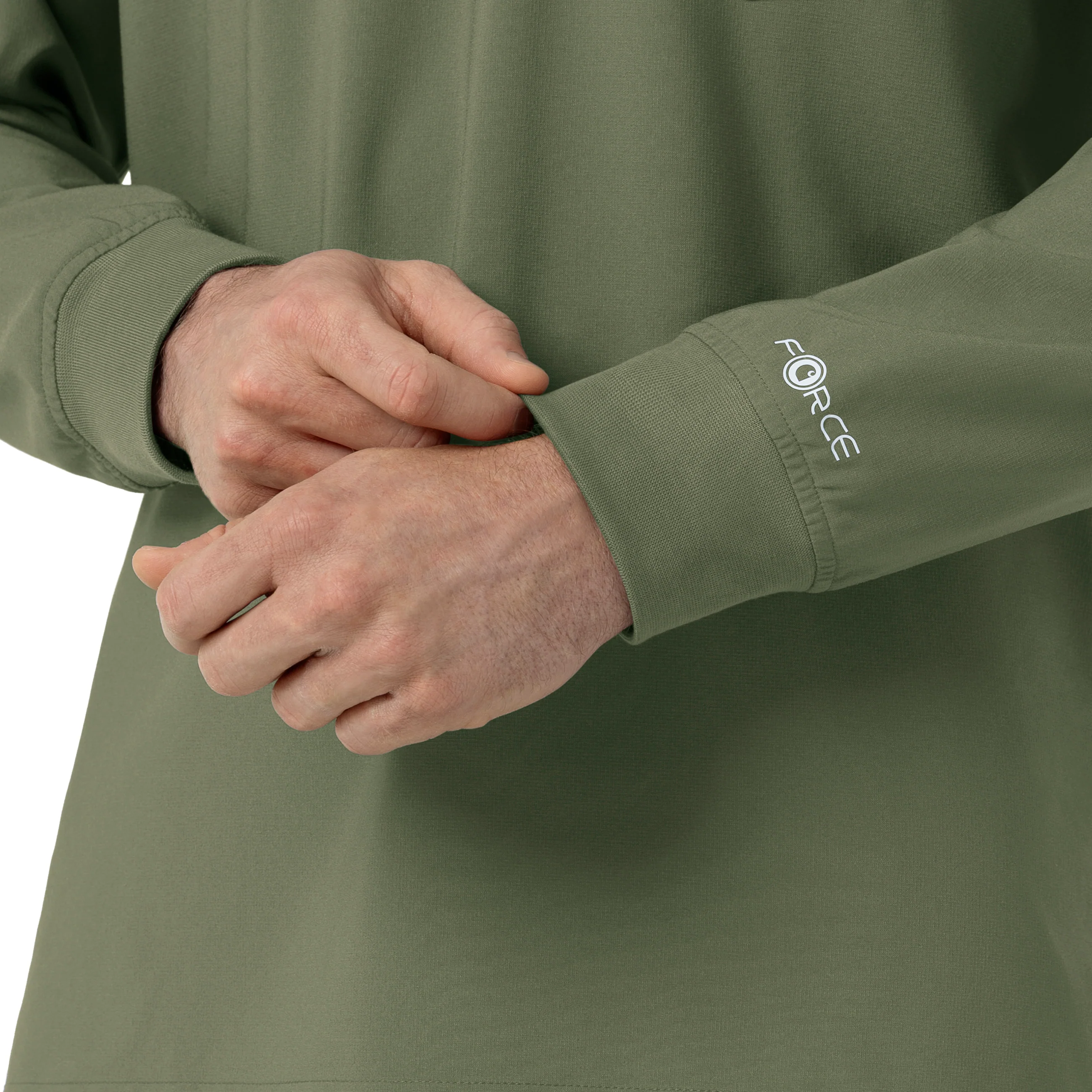 Carhartt Force Cross-Flex Men's Crew Neck Long Sleeve Scrub Top - Olive - Image 5