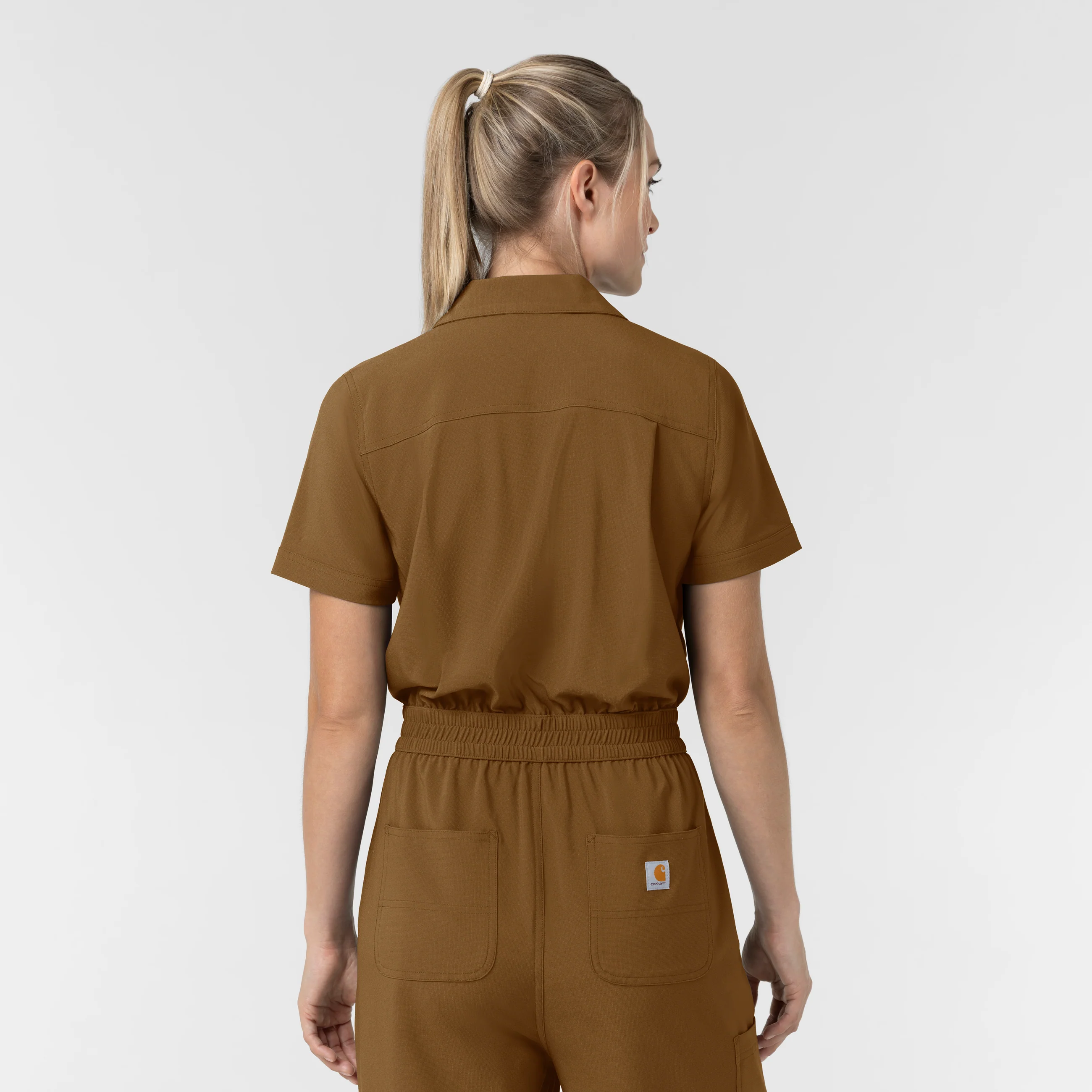 Carhartt Cross-Flex Women’s Cross-Flex Short Sleeve Scrub Coverall - Carhartt Brown - Image 10