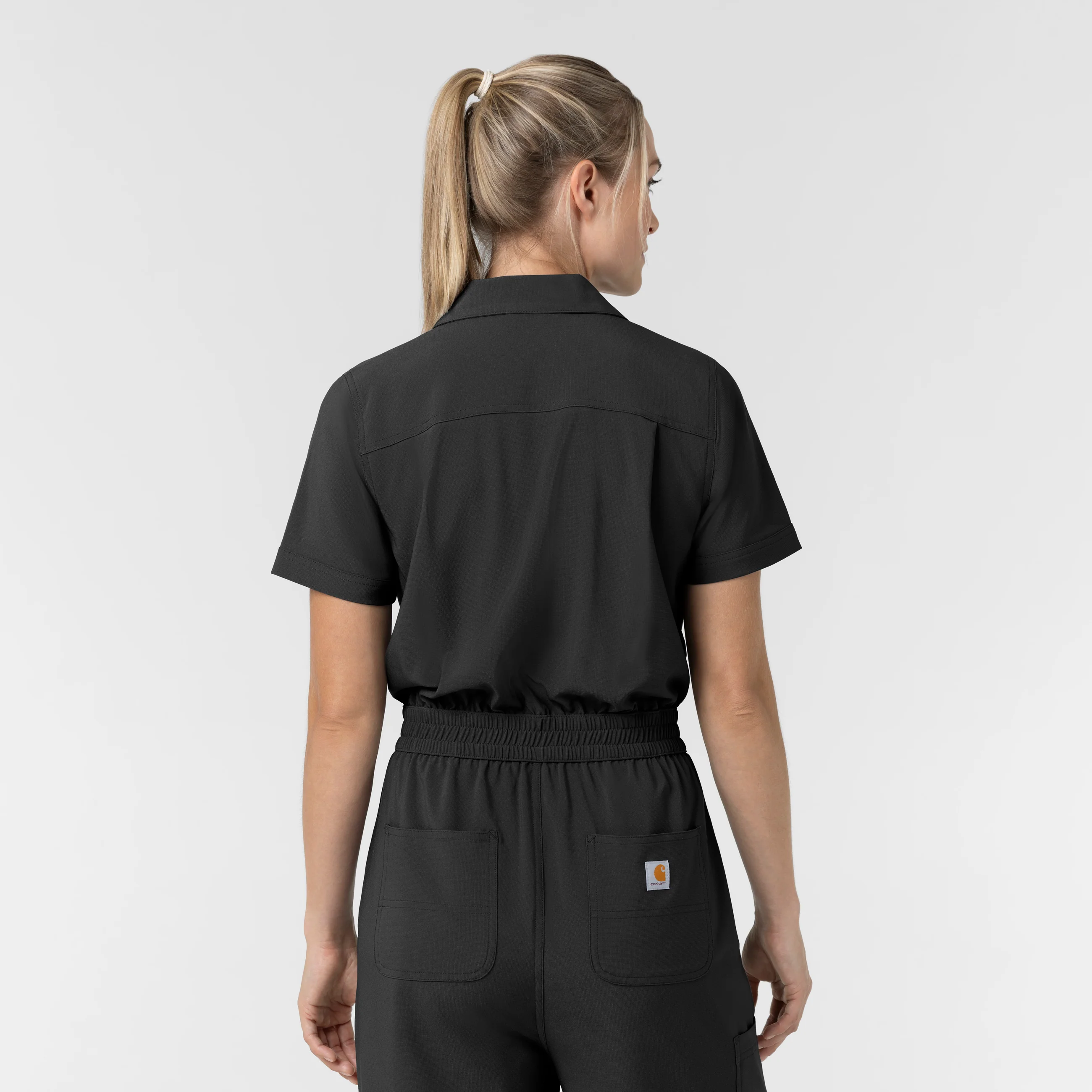 Carhartt Women’s Force Cross-Flex Short Sleeve Scrub Coverall - Black - Image 10