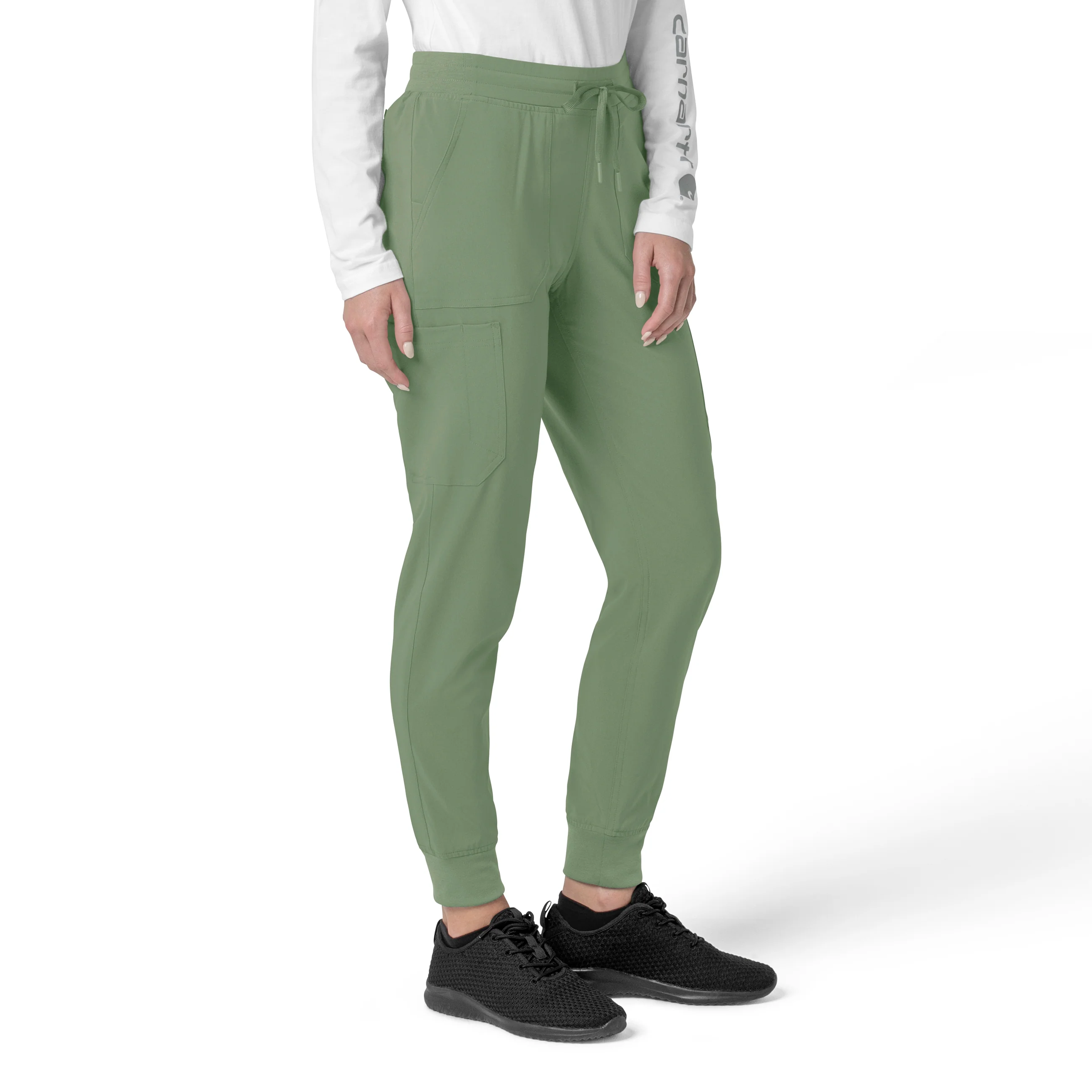 Carhartt Force Cross-Flex Women's Cargo Jogger Scrub Pant - Green Slate - Image 4