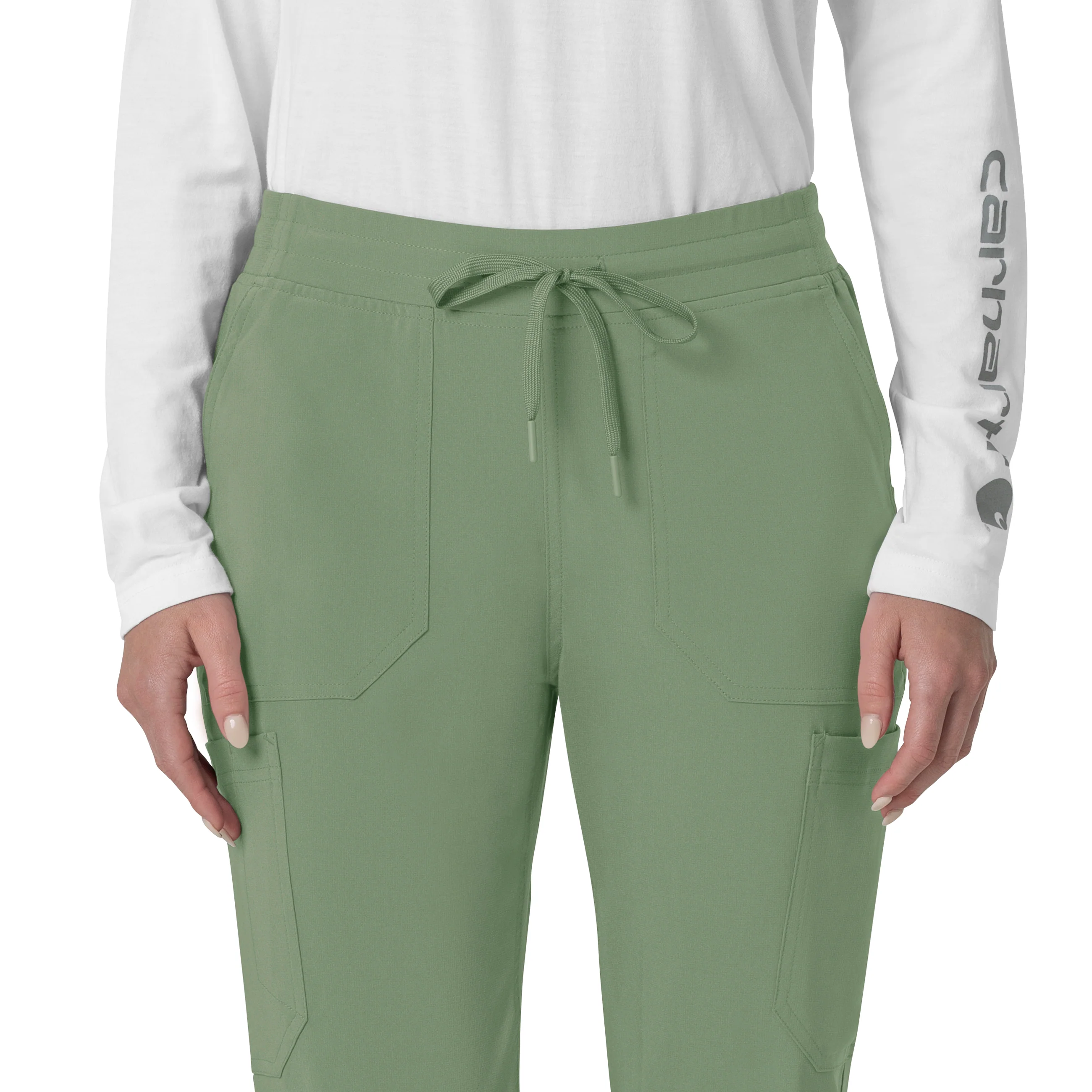 Carhartt Force Cross-Flex Women's Cargo Jogger Scrub Pant - Green Slate - Image 5