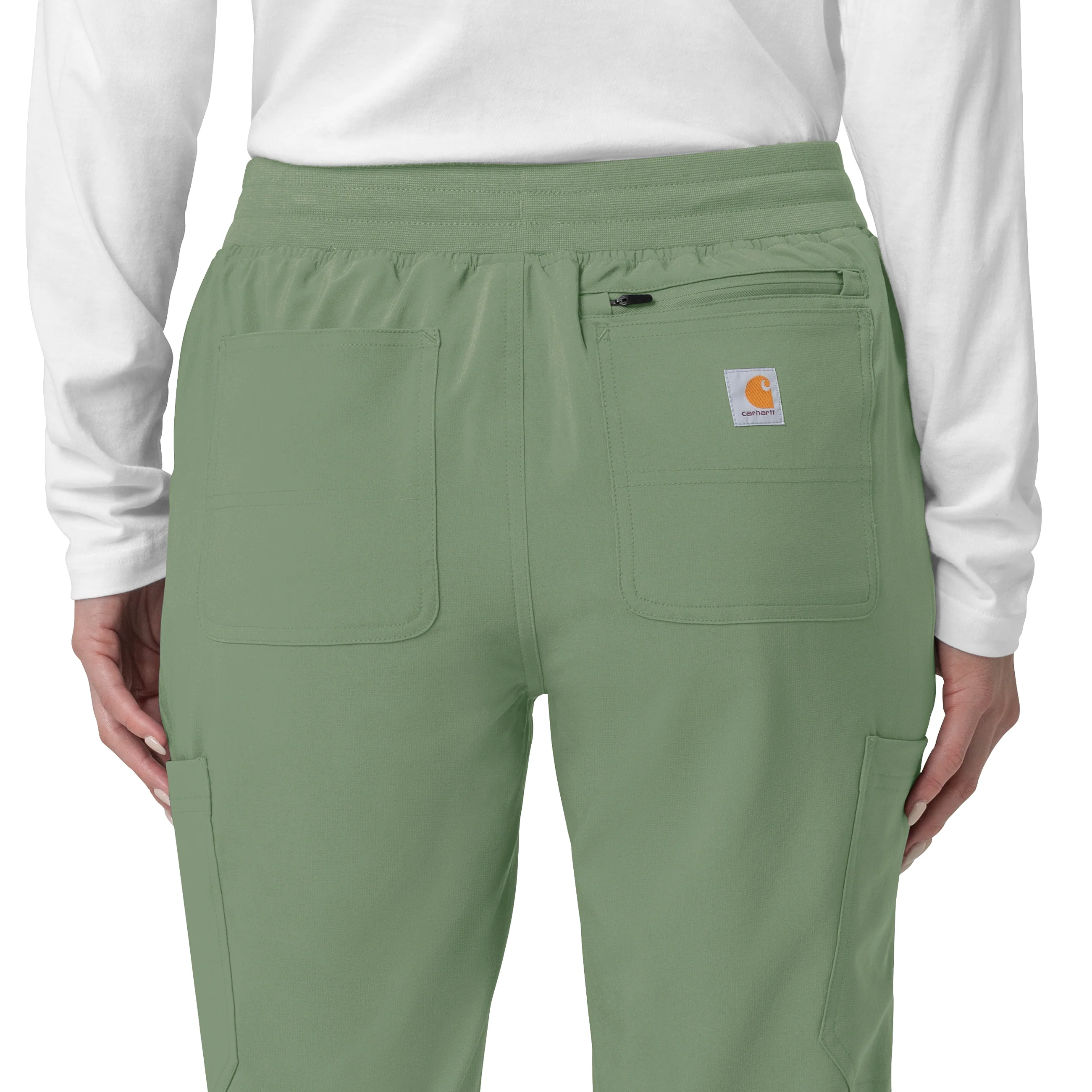 Carhartt Force Cross-Flex Women's Cargo Jogger Scrub Pant - Green Slate - Image 6