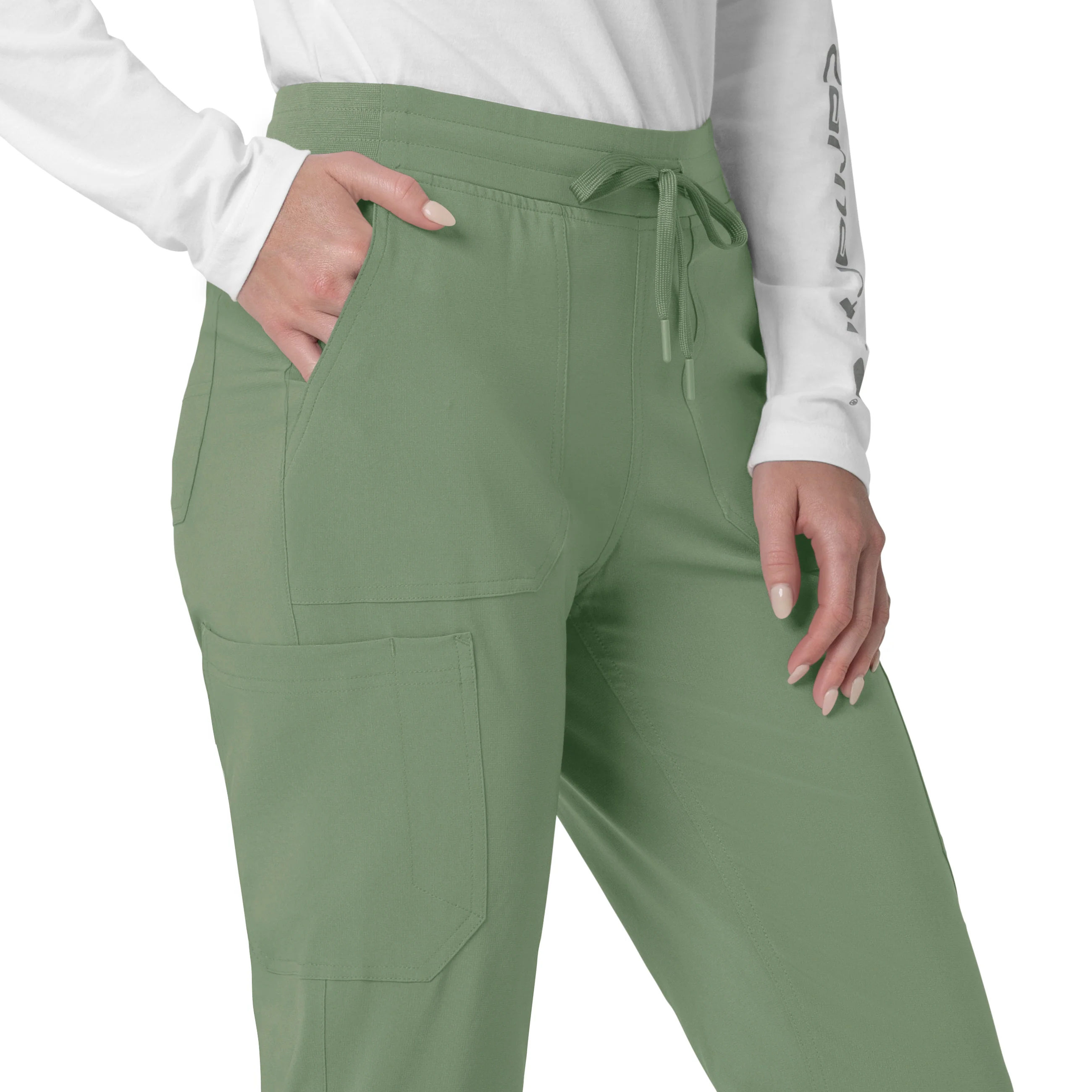 Carhartt Force Cross-Flex Women's Cargo Jogger Scrub Pant - Green Slate - Image 7