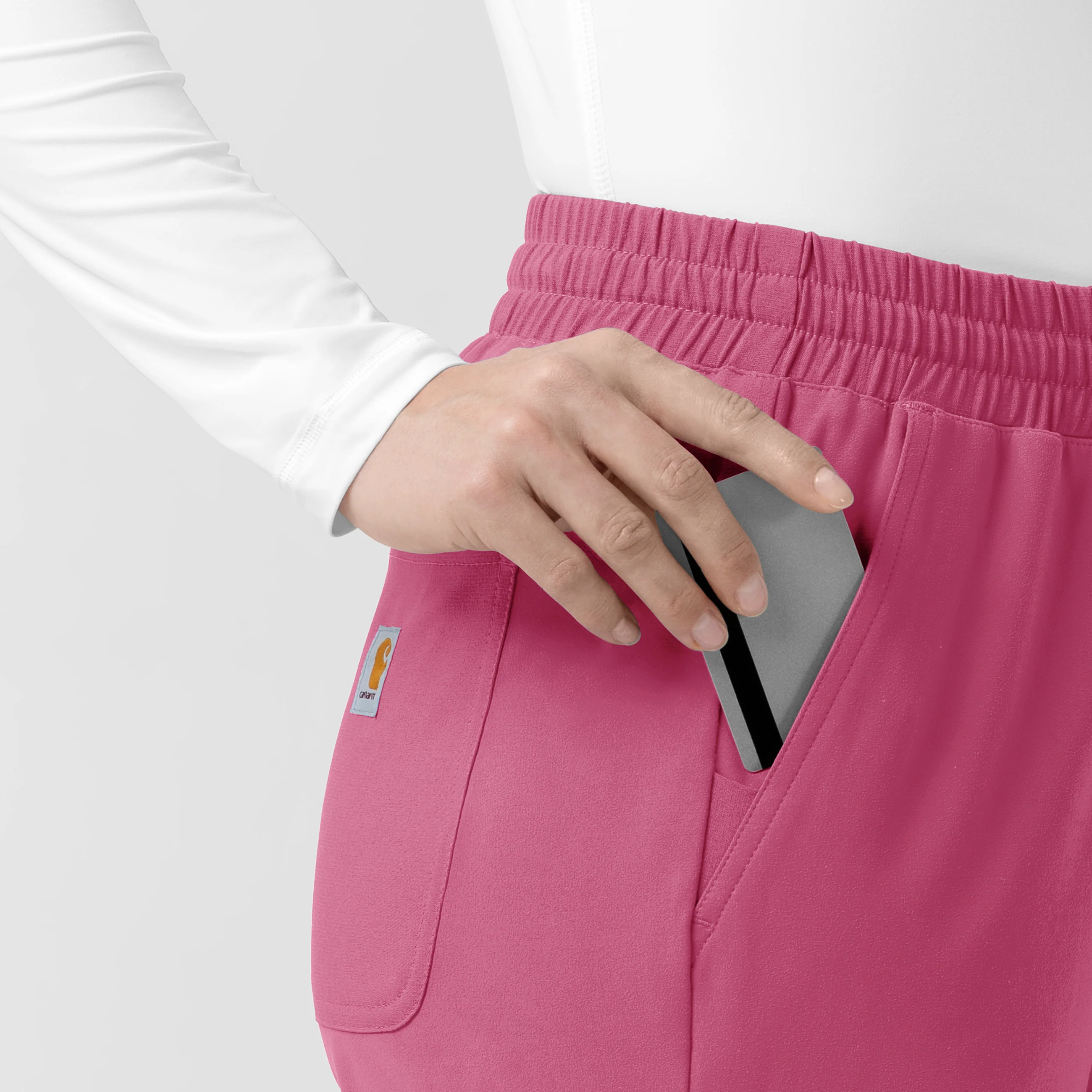 Carhartt Force Cross-Flex Knit Women's Boot Cut Scrub Pant - Electric Fuschia - Image 5