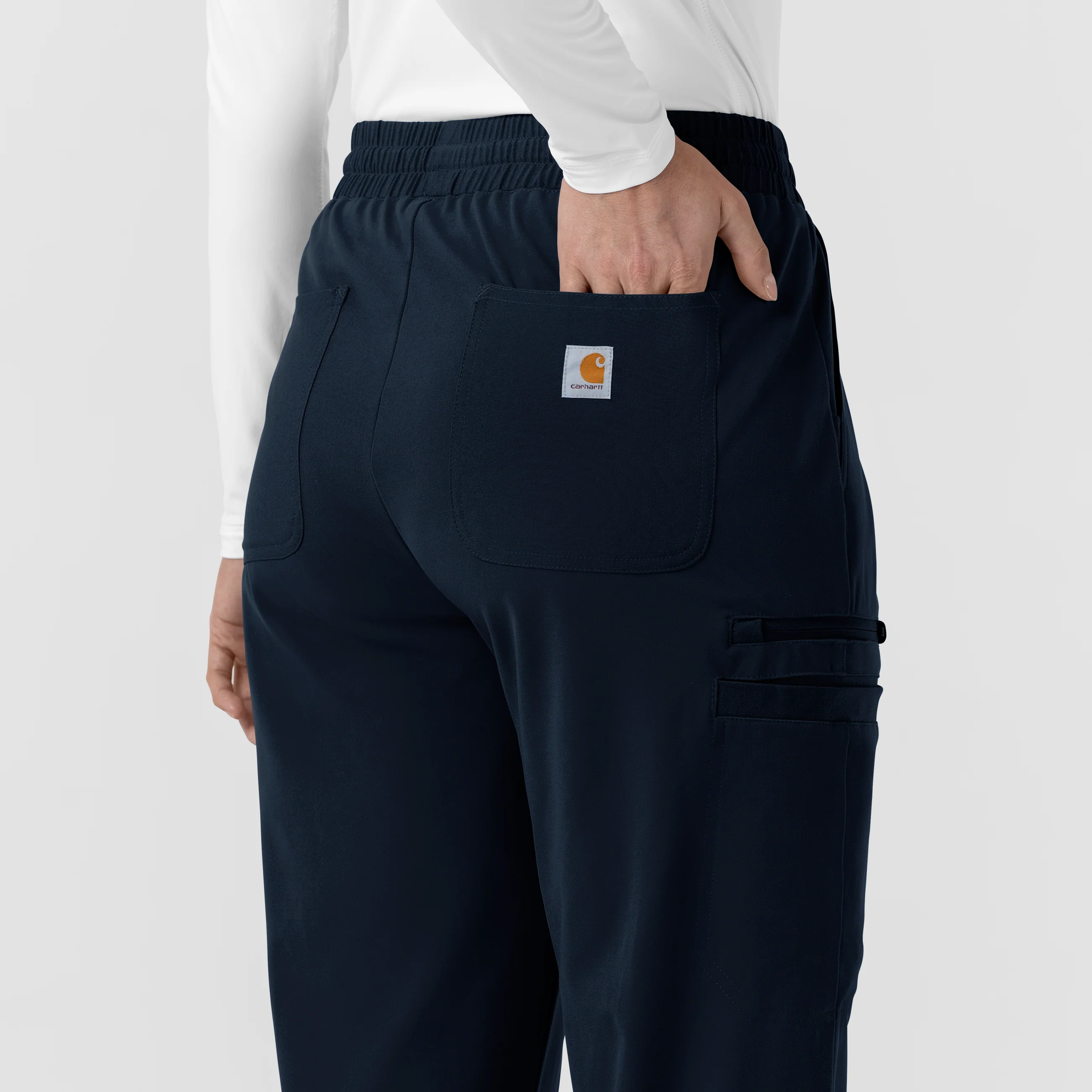 Carhartt Force Cross-Flex Knit Women's Boot Cut Scrub Pant - Navy - Image 9