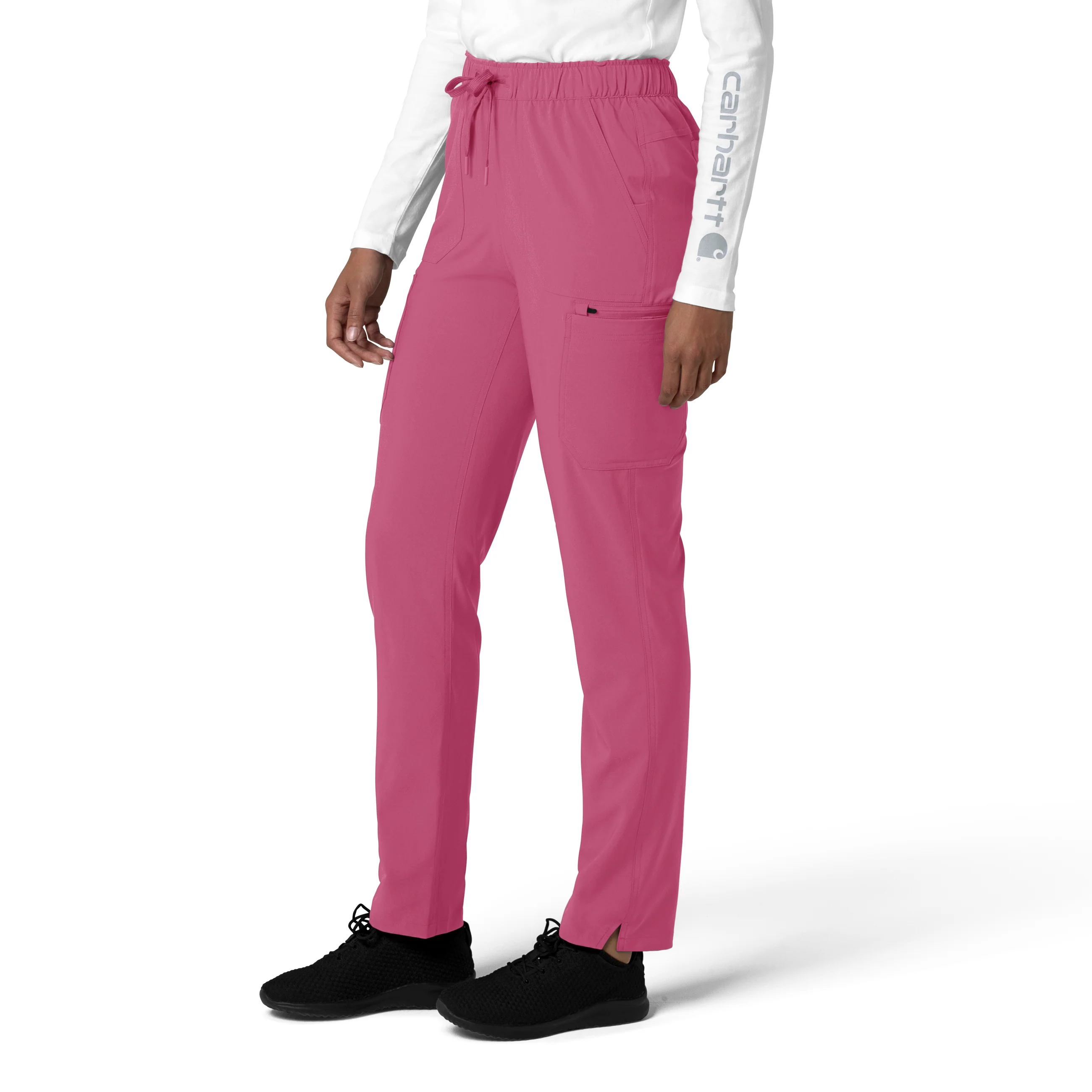 Carhartt Force Cross-Flex Women's Straight Leg Cargo Scrub Pant - Electric Fuschia - Image 4