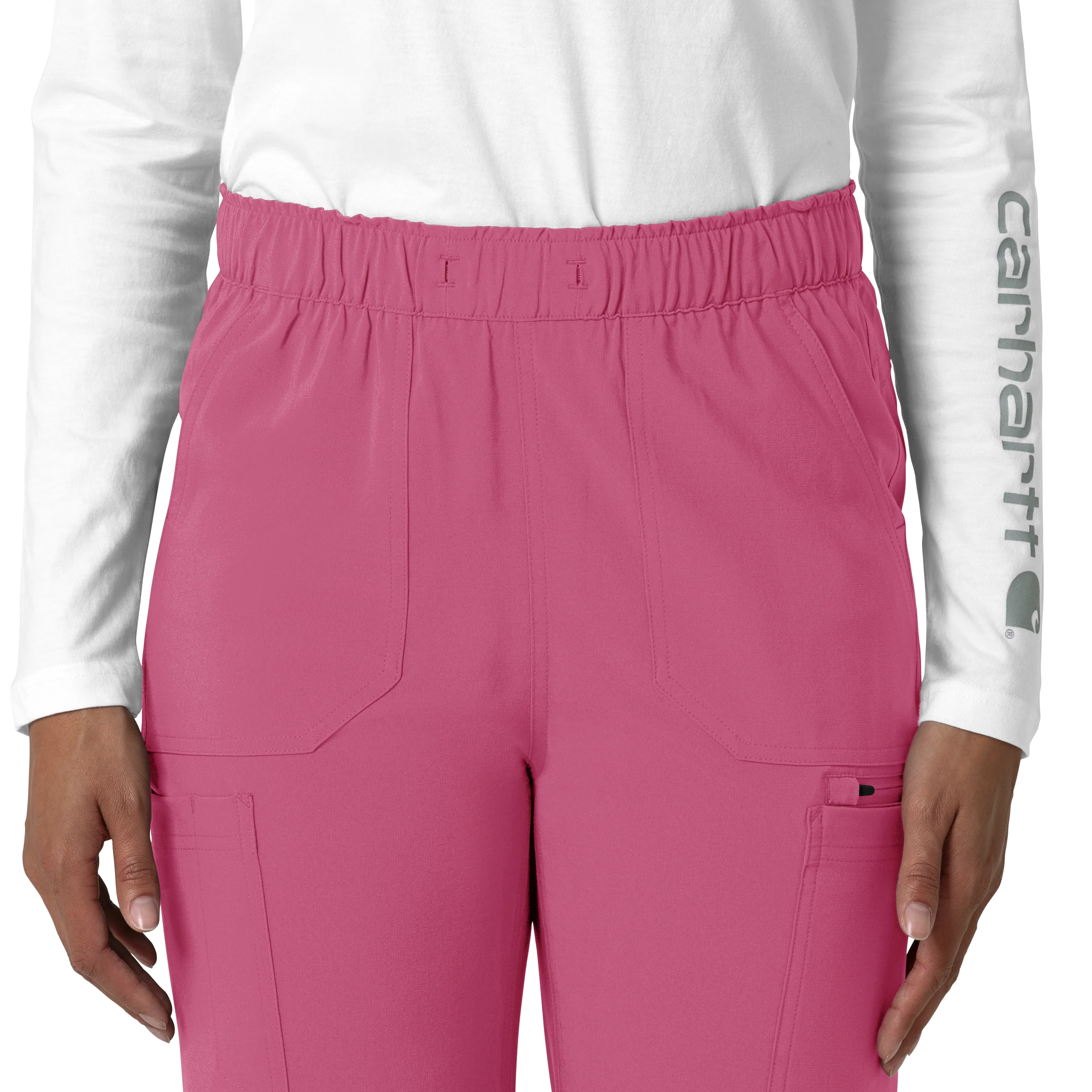 Carhartt Force Cross-Flex Women's Straight Leg Cargo Scrub Pant - Electric Fuschia - Image 5