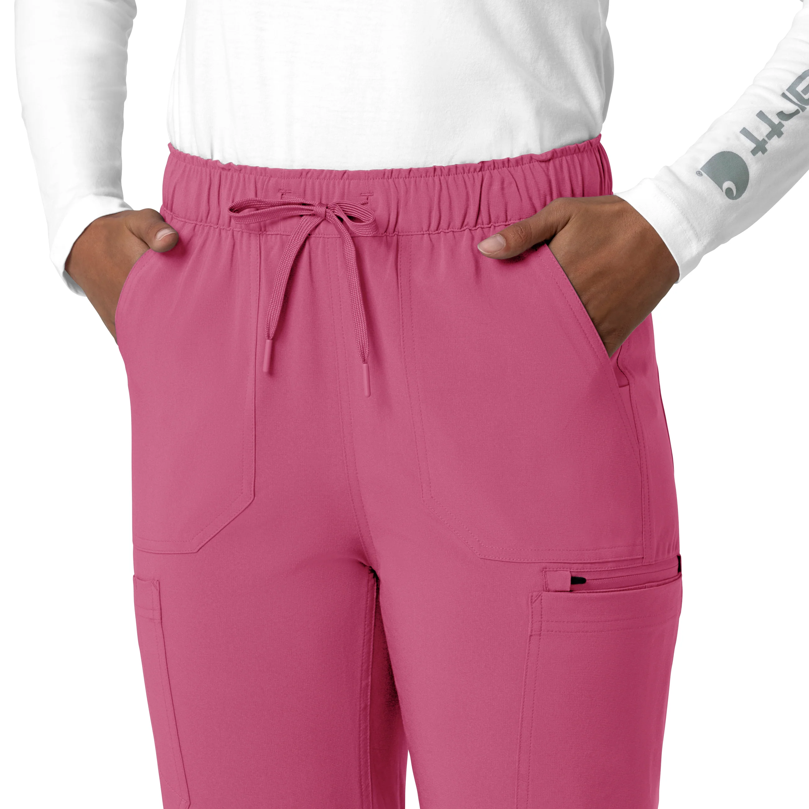 Carhartt Force Cross-Flex Women's Straight Leg Cargo Scrub Pant - Electric Fuschia - Image 7