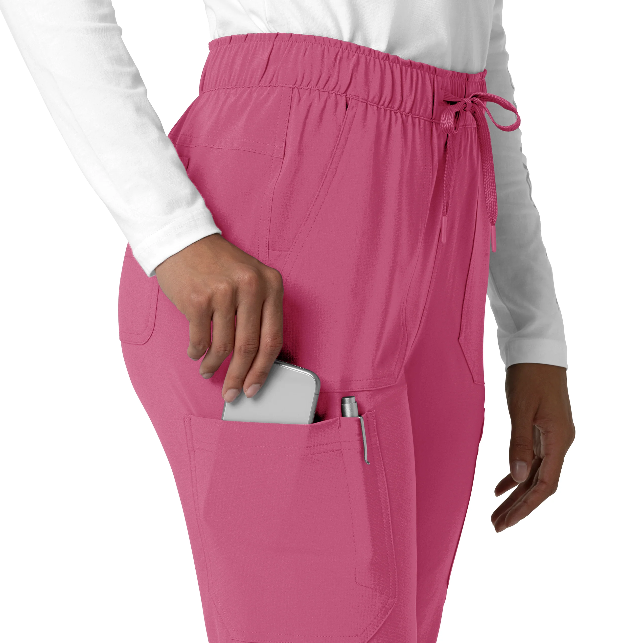 Carhartt Force Cross-Flex Women's Straight Leg Cargo Scrub Pant - Electric Fuschia - Image 9