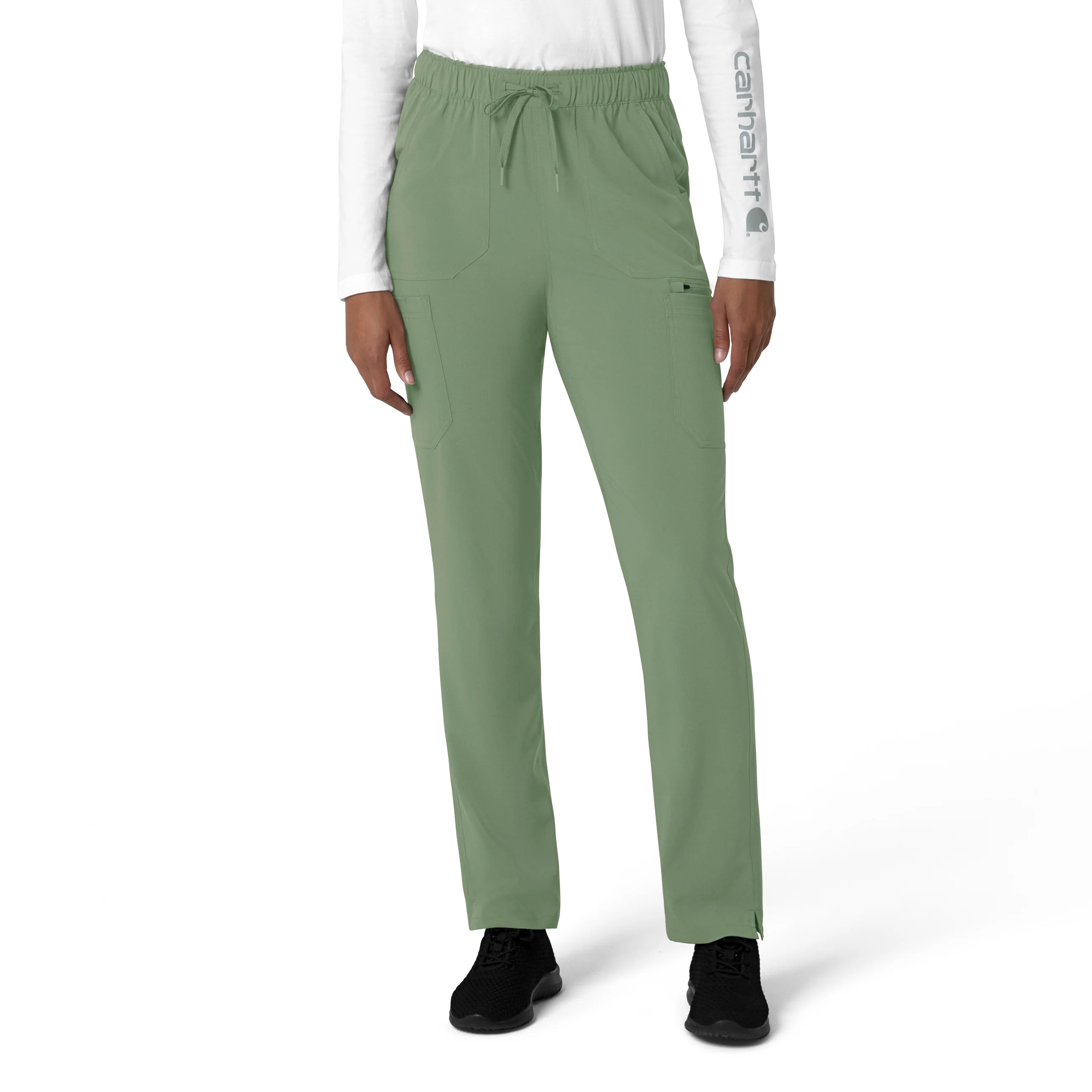 Carhartt Force Cross-Flex Women's Straight Leg Cargo Scrub Pant - Green Slate